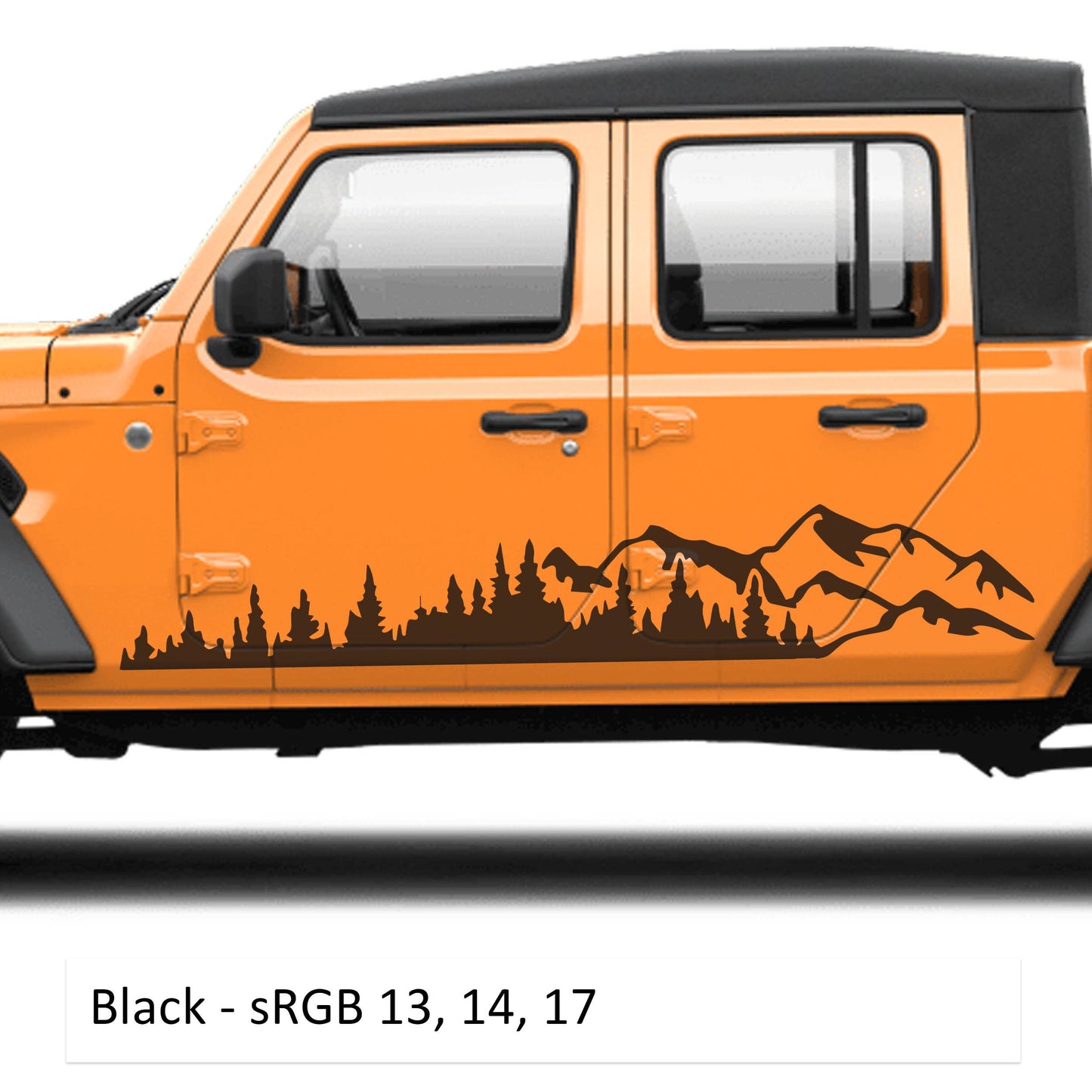 JT Mountain Forest Pickup Lower Rocker Vinyl Decal - Fits 2020+ Jeep Gladiator JT Truck