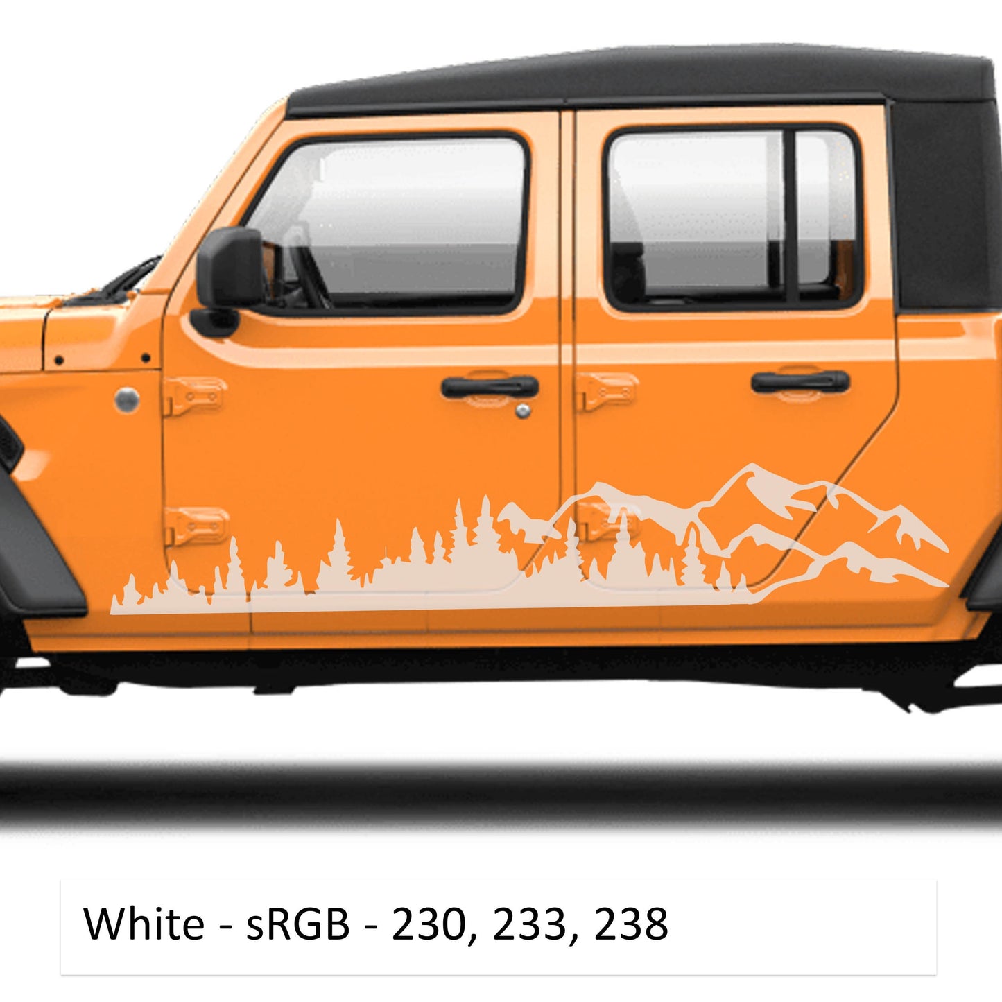 JT Mountain Forest Pickup Lower Rocker Vinyl Decal - Fits 2020+ Jeep Gladiator JT Truck