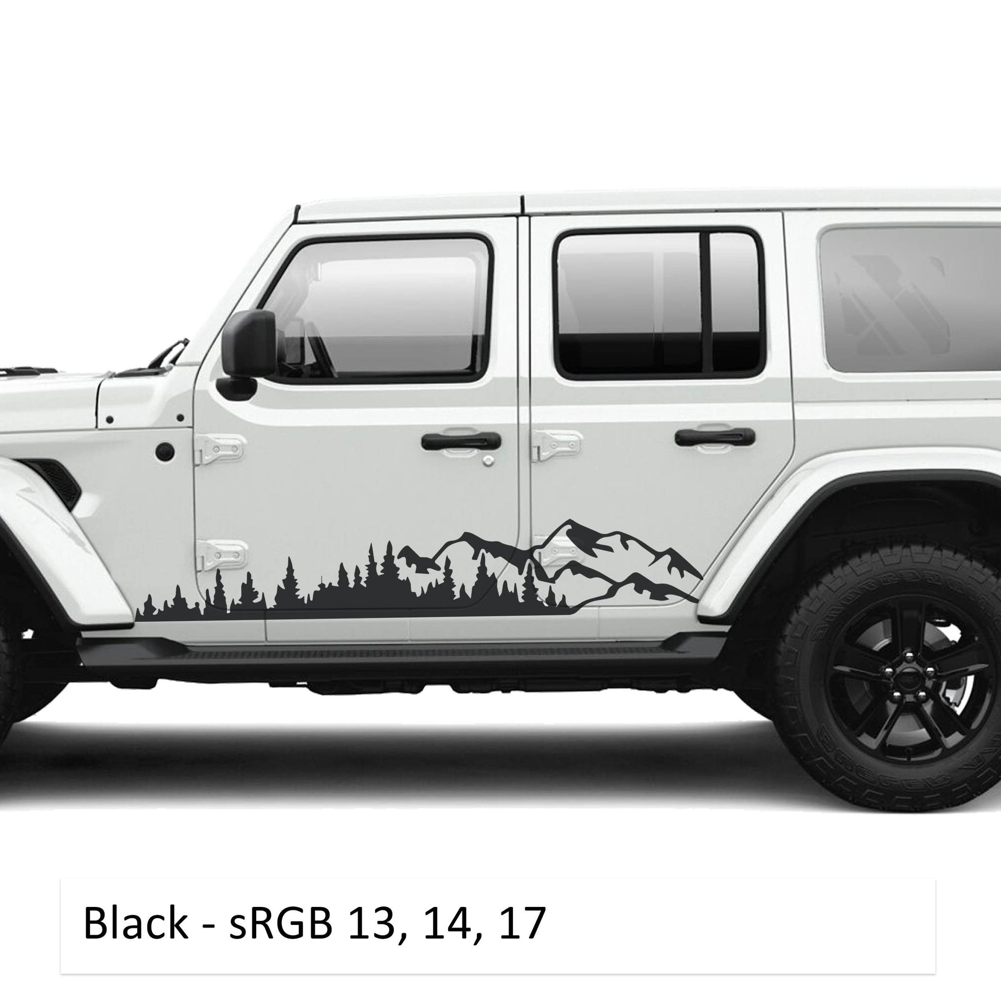 Mountain Forest 2Pcs JLU Lower Rocker Vinyl Transfer Decal Fits Jeep Wrangler JLU 4 Door 2018 and Newer Model
