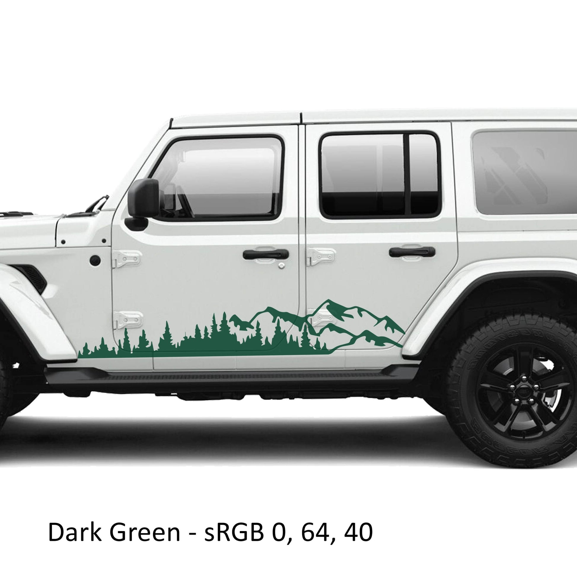 Mountain Forest 2Pcs JLU Lower Rocker Vinyl Transfer Decal Fits Jeep Wrangler JLU 4 Door 2018 and Newer Model
