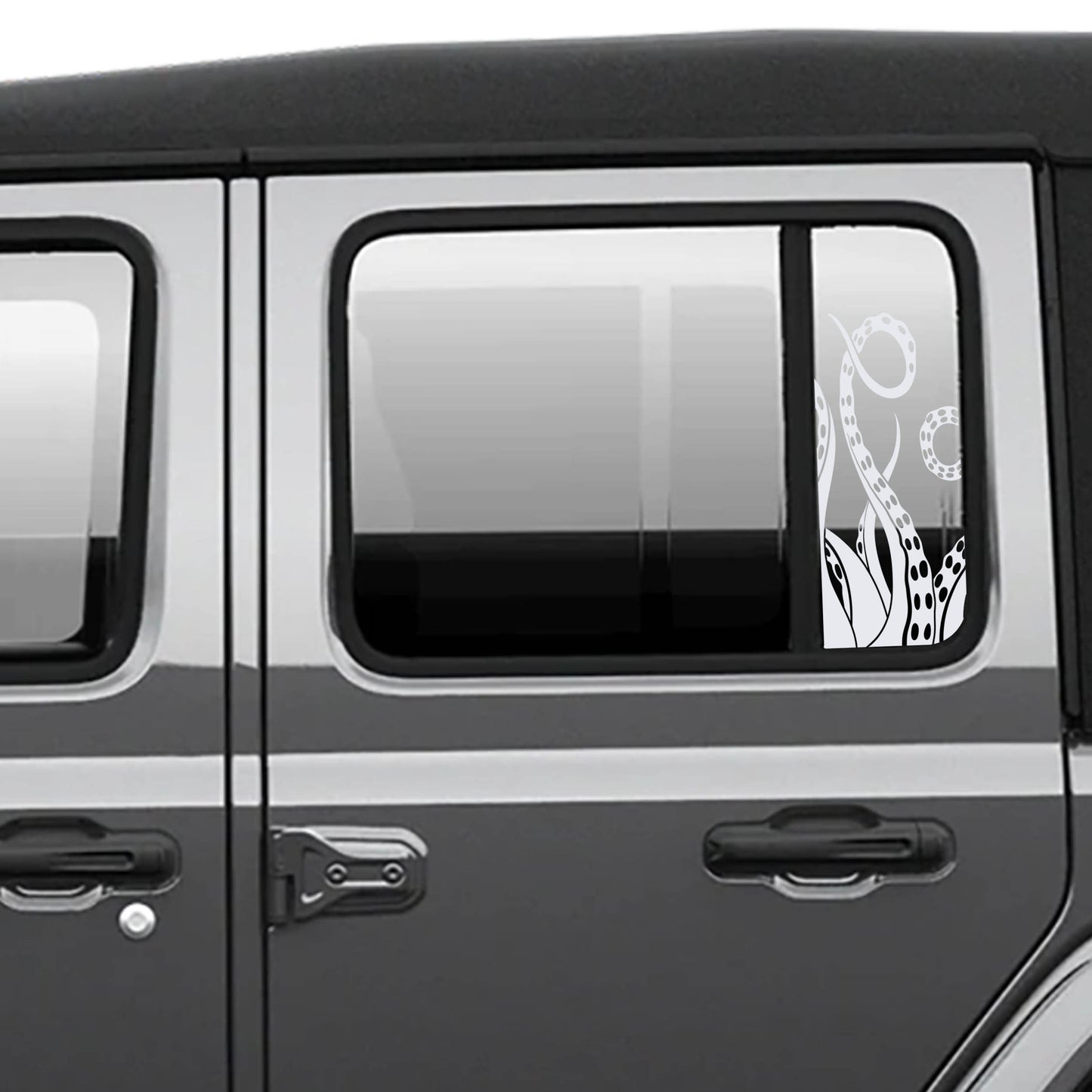 Tentacle Pattern Side Window Vinyl Decal Set - Fits Jeep Wrangler JLU 2018+/Fits Jeep Gladiator JT 2020+