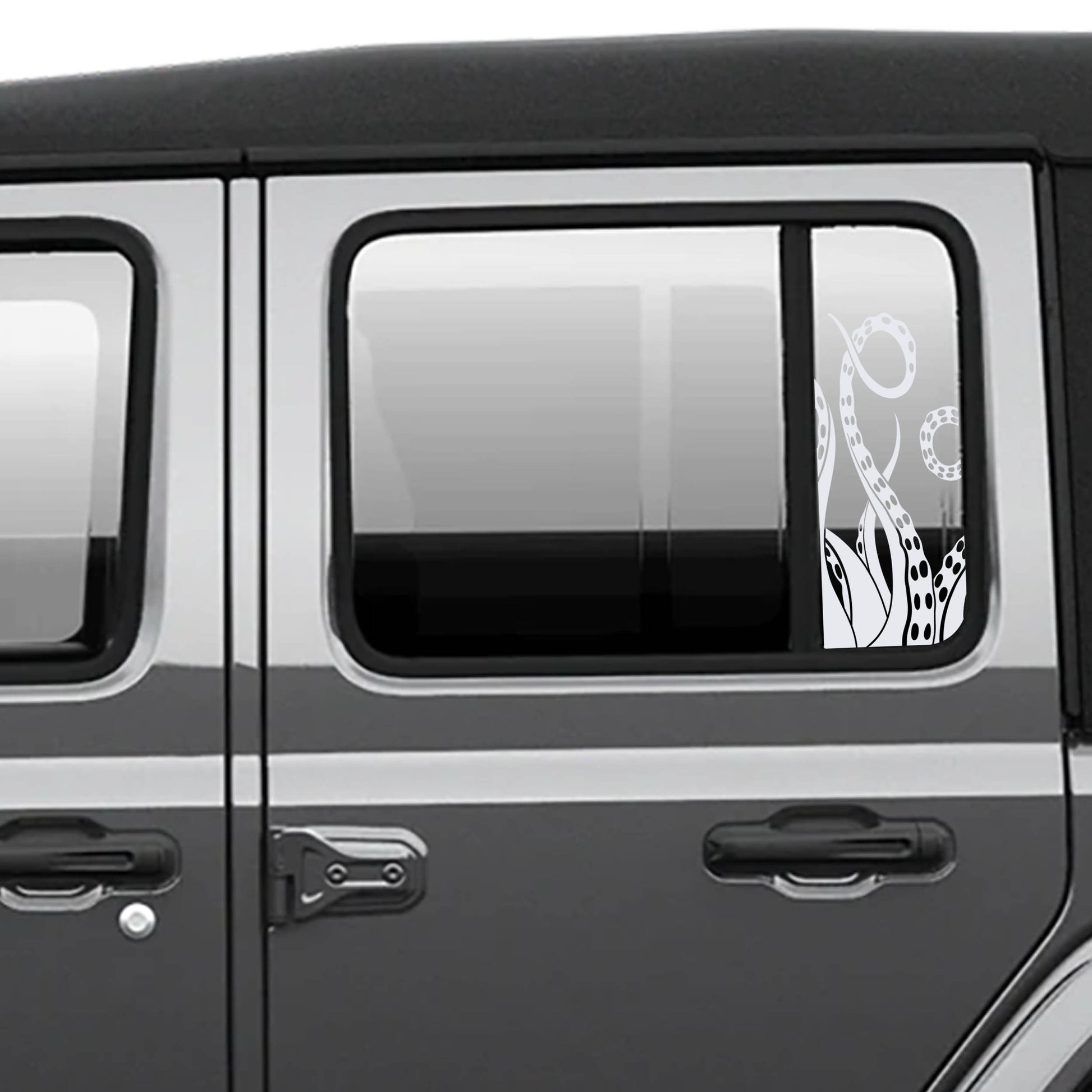 Tentacle Pattern Side Window Vinyl Decal Set - Fits Jeep Wrangler JLU 2018+/Fits Jeep Gladiator JT 2020+