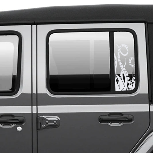 Tentacle Pattern Side Window Vinyl Decal Set - Fits Jeep Wrangler JLU 2018+/Fits Jeep Gladiator JT 2020+