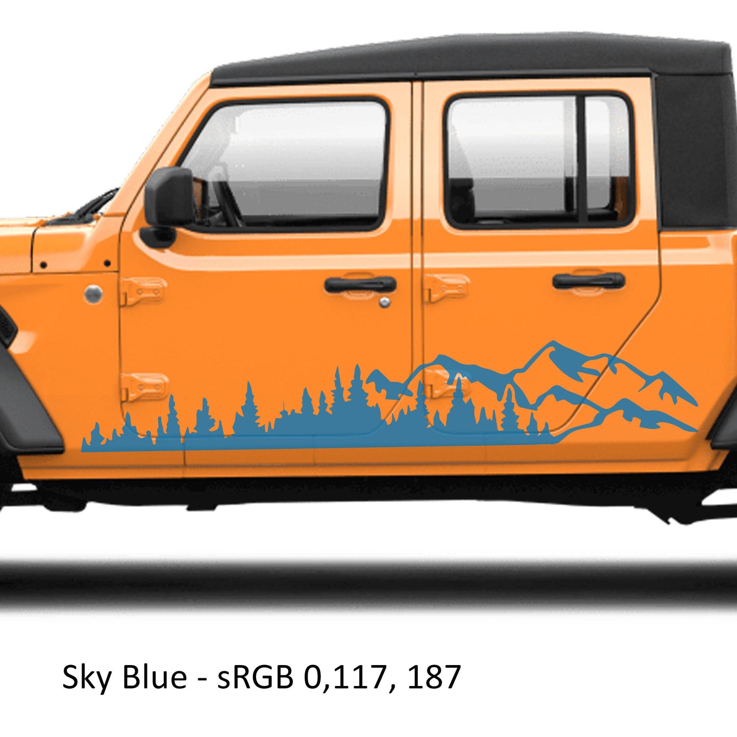 JT Mountain Forest Pickup Lower Rocker Vinyl Decal - Fits 2020+ Jeep Gladiator JT Truck