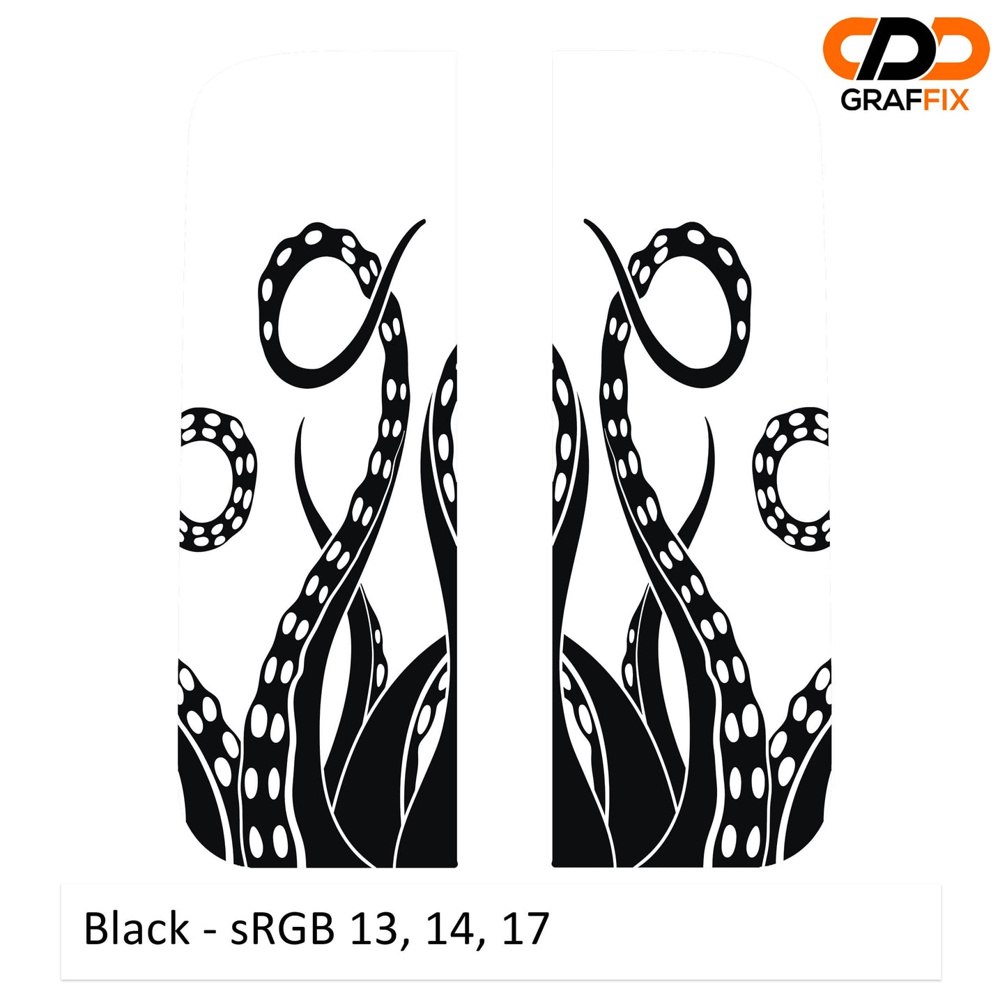 Tentacle Pattern Side Window Vinyl Decal Set - Fits Jeep Wrangler JLU 2018+/Fits Jeep Gladiator JT 2020+