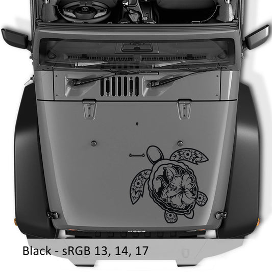 Hawaii Sea Turtle Hibiscus Flower Vinyl Decal Tropical Design for Cars Windows Laptops Durable Island-Inspired Graphic