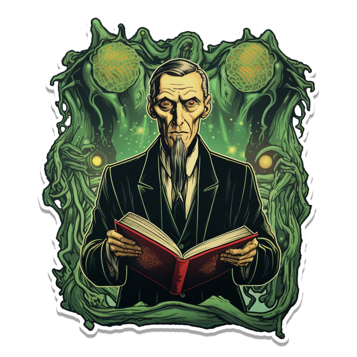 H P Lovecraft Call of Cthulhu Vinyl Sticker for suitcase, Celtic Knot Tree laptop, car or water bottle, luggage tag, travel gift