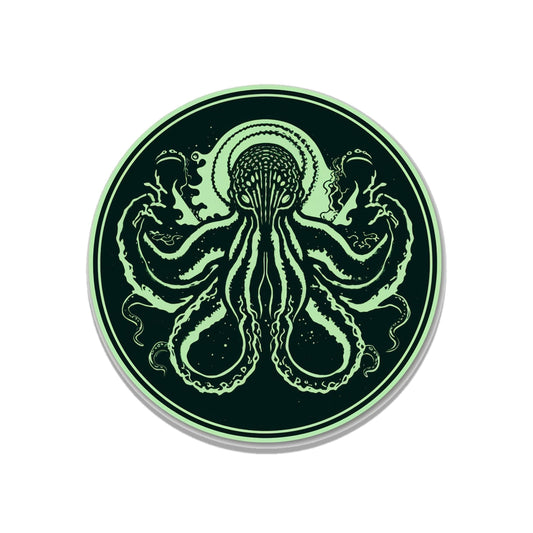 Minimalist Cthulhu Vinyl Sticker – Lovecraft Horror Decal for Laptop, Water Bottle, Notebook, or Car