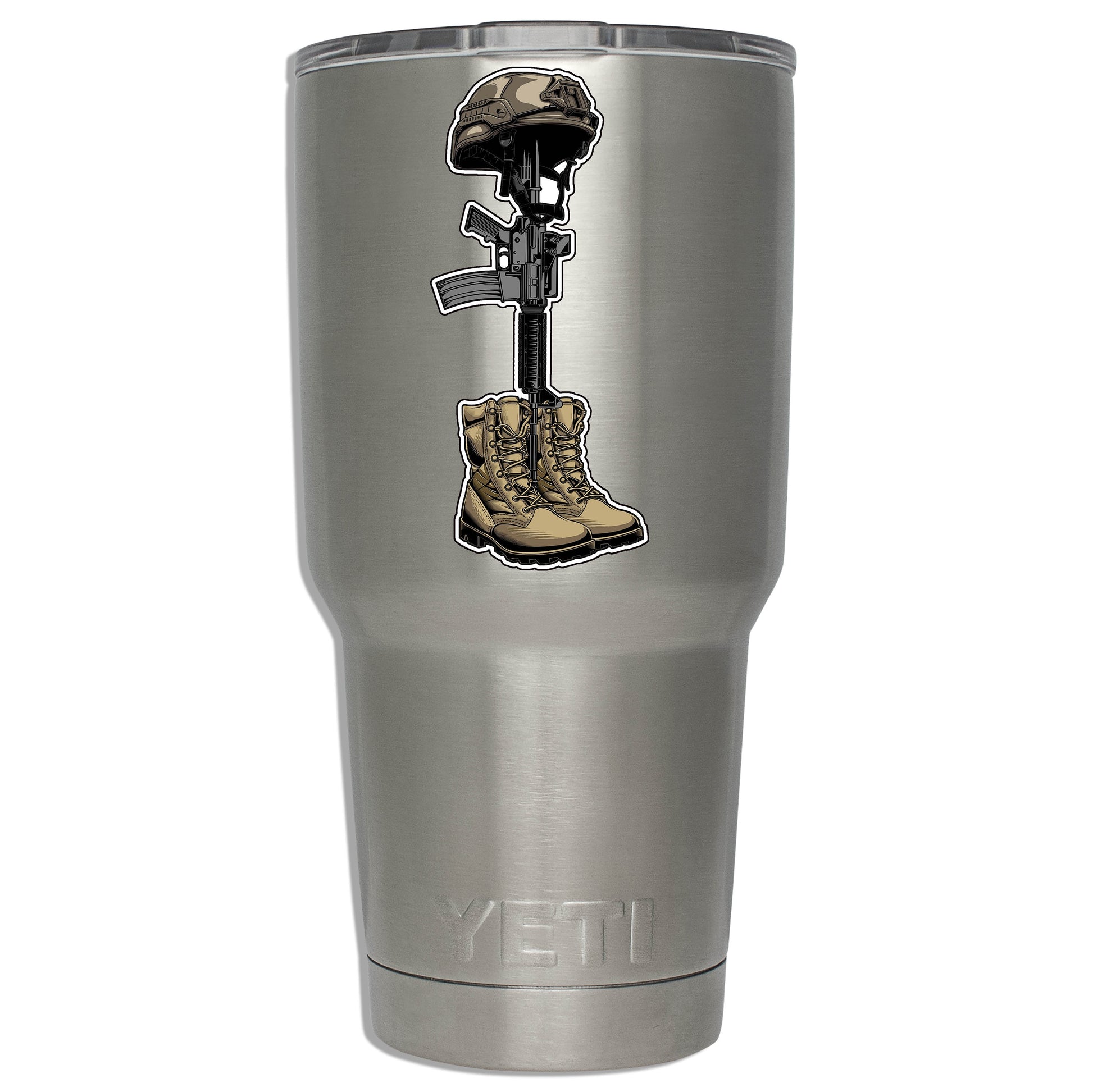 Fallen Soldier Memorial Cross Vinyl Sticker | Patriotic Military Tribute Decal for Car, Laptop, Window, Tumbler | Veteran Remembrance Gift