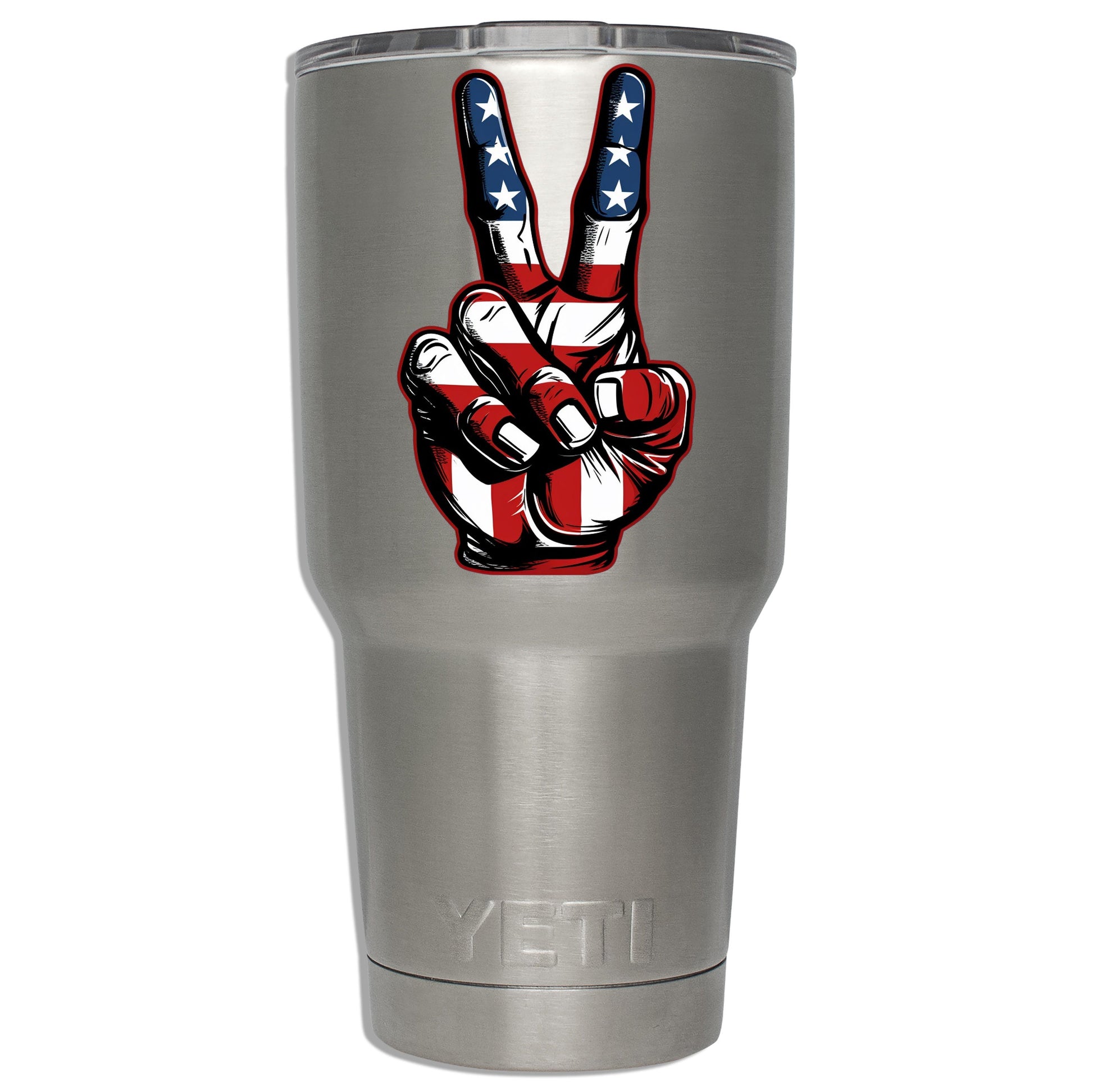 USA 2 Finger Peace Hand Sign Vinyl Sticker