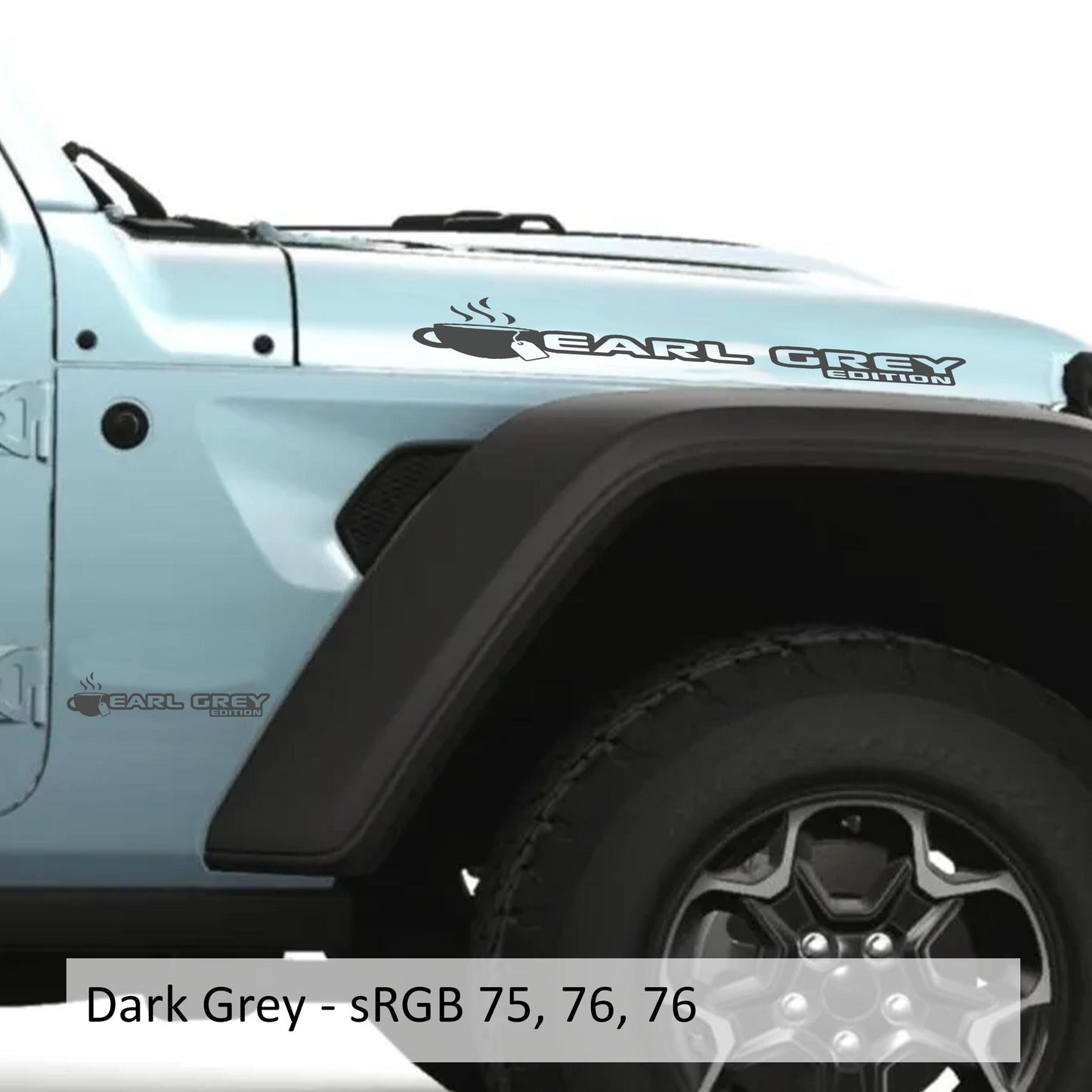 Earl Grey Edition Vinyl Transfer Hood Decals, Custom Off-Road Graphics for Jeep Wrangler JL and Gladiator JT, Durable Unique Design