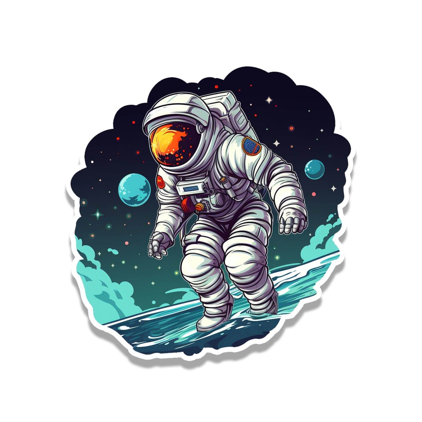 Sci-Fi Space Man Astronaut Space Walk Vinyl Sticker