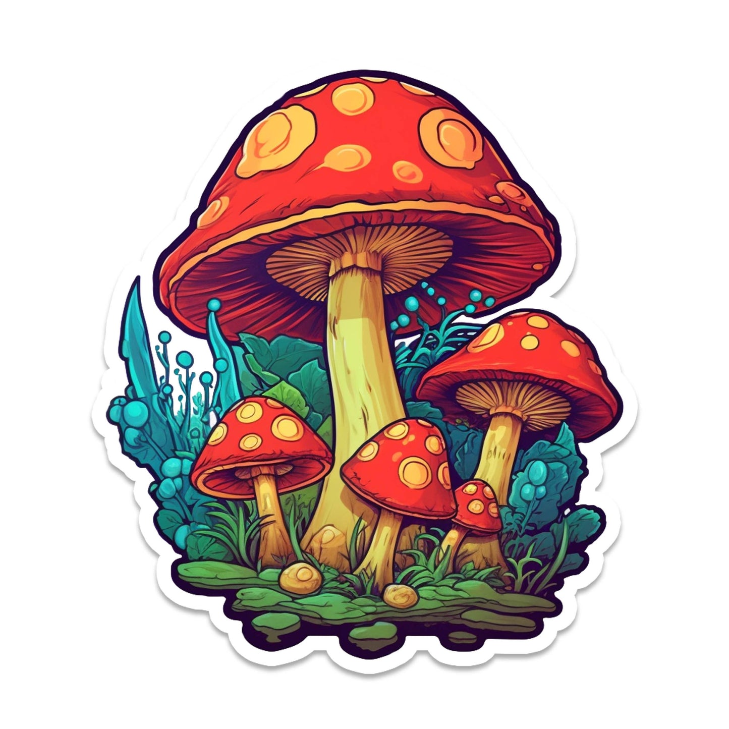 Hallucinogenic Mushroom Patch Vinyl Sticker