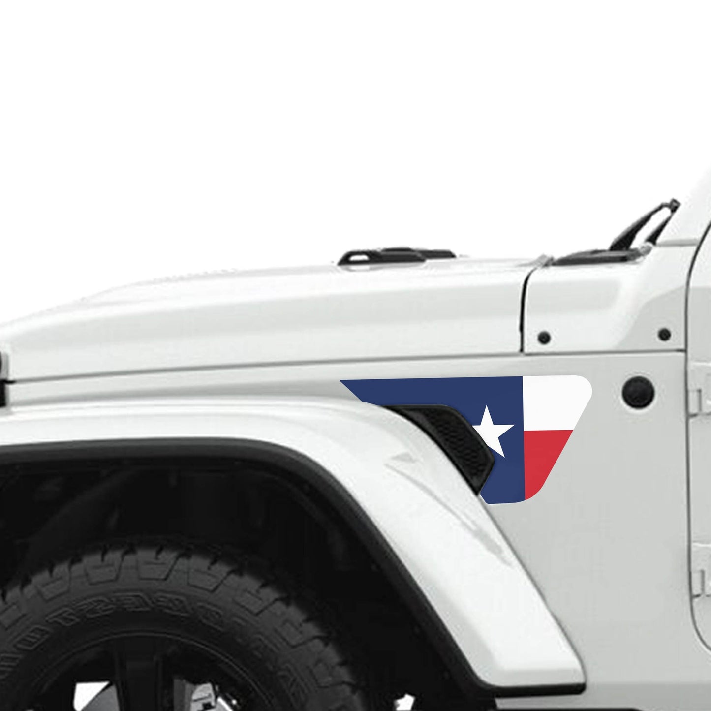 Texas Lone Star State Flag 2pc Vinyl Fender Decal Set - Fits Jeep Wrangler JL/Jeep Gladiator JT 2018+