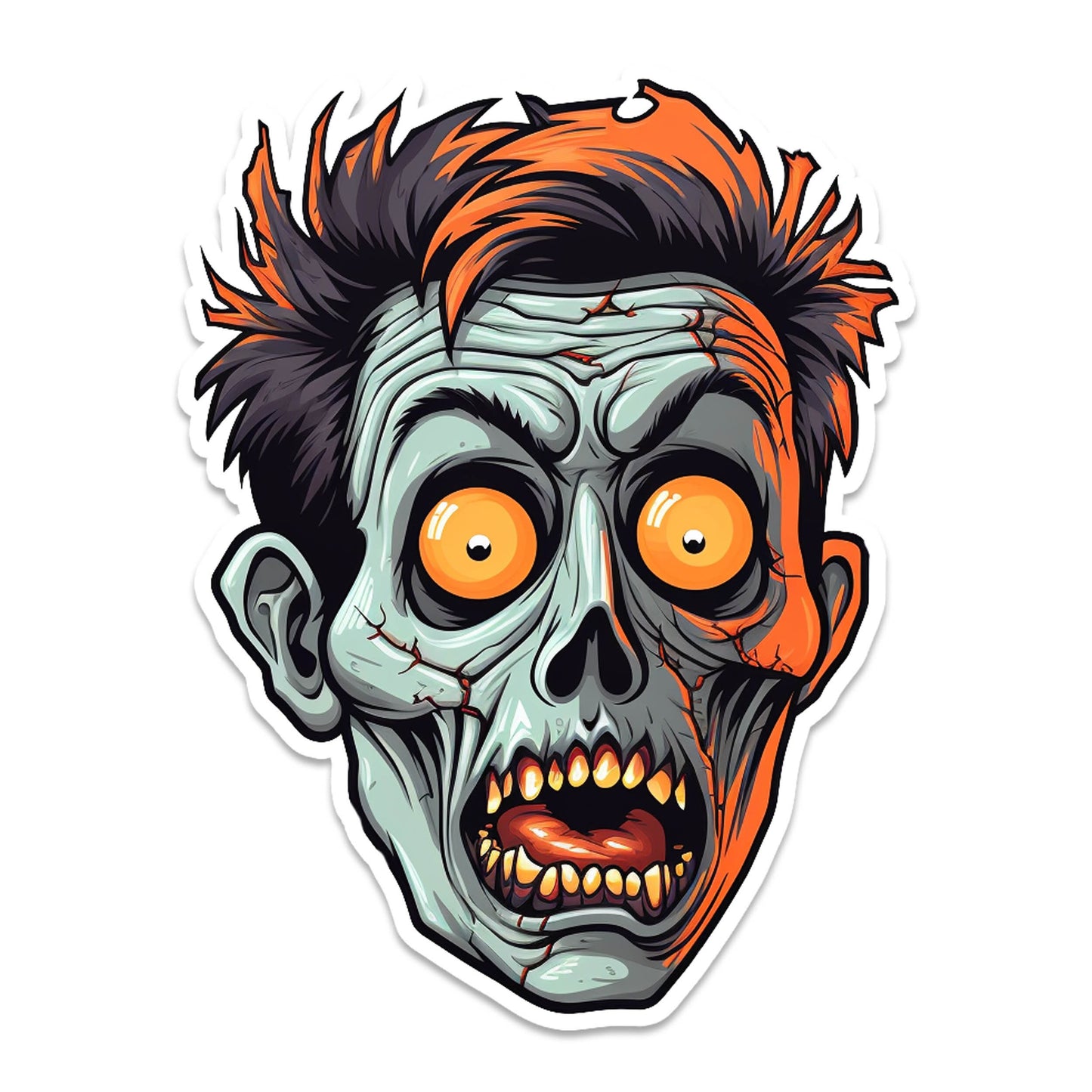 Scarry Halloween Zombie Head Sticker
