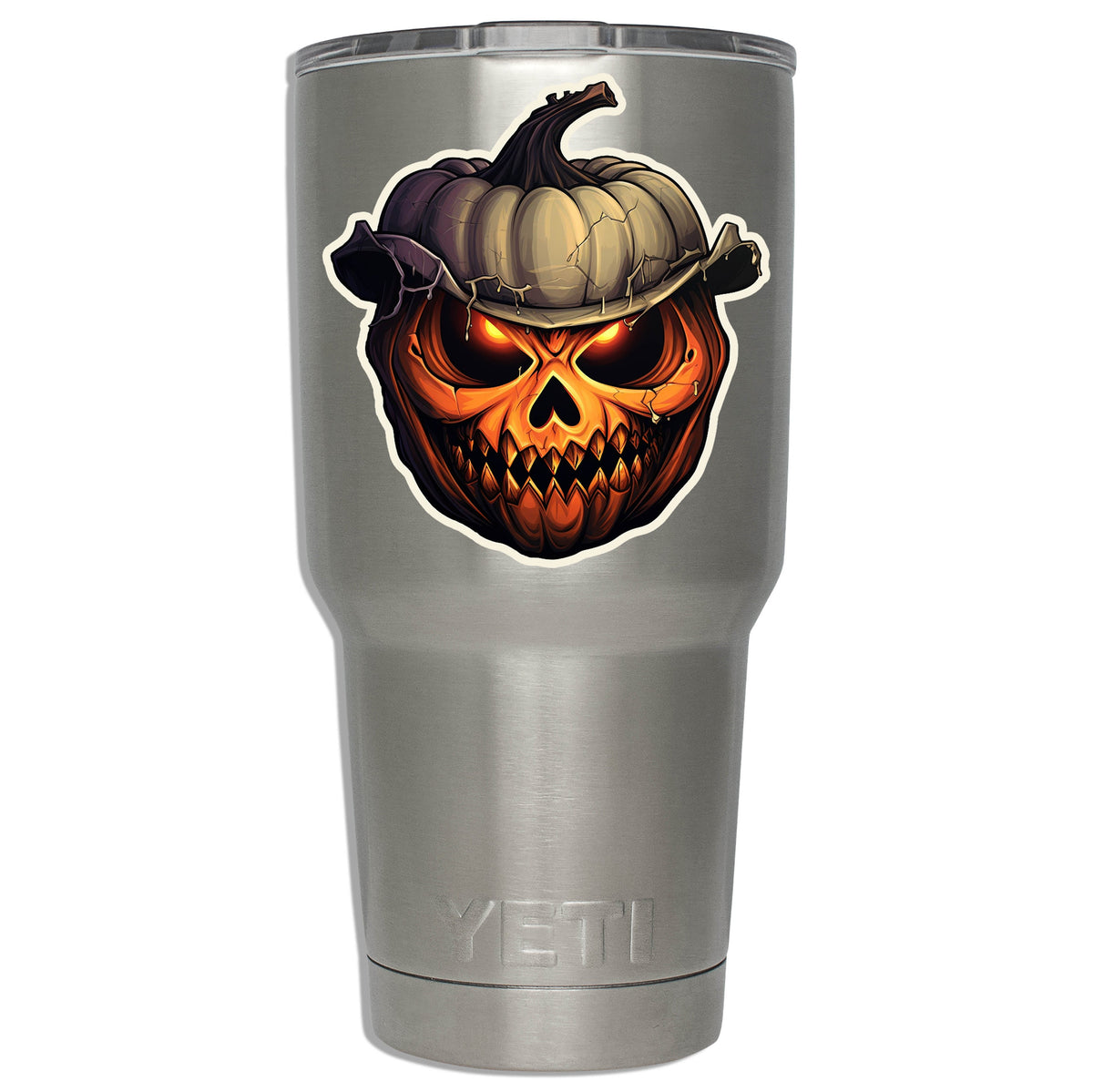 Halloween Smiling Jack O Lantern With Hat Vinyl Sticker