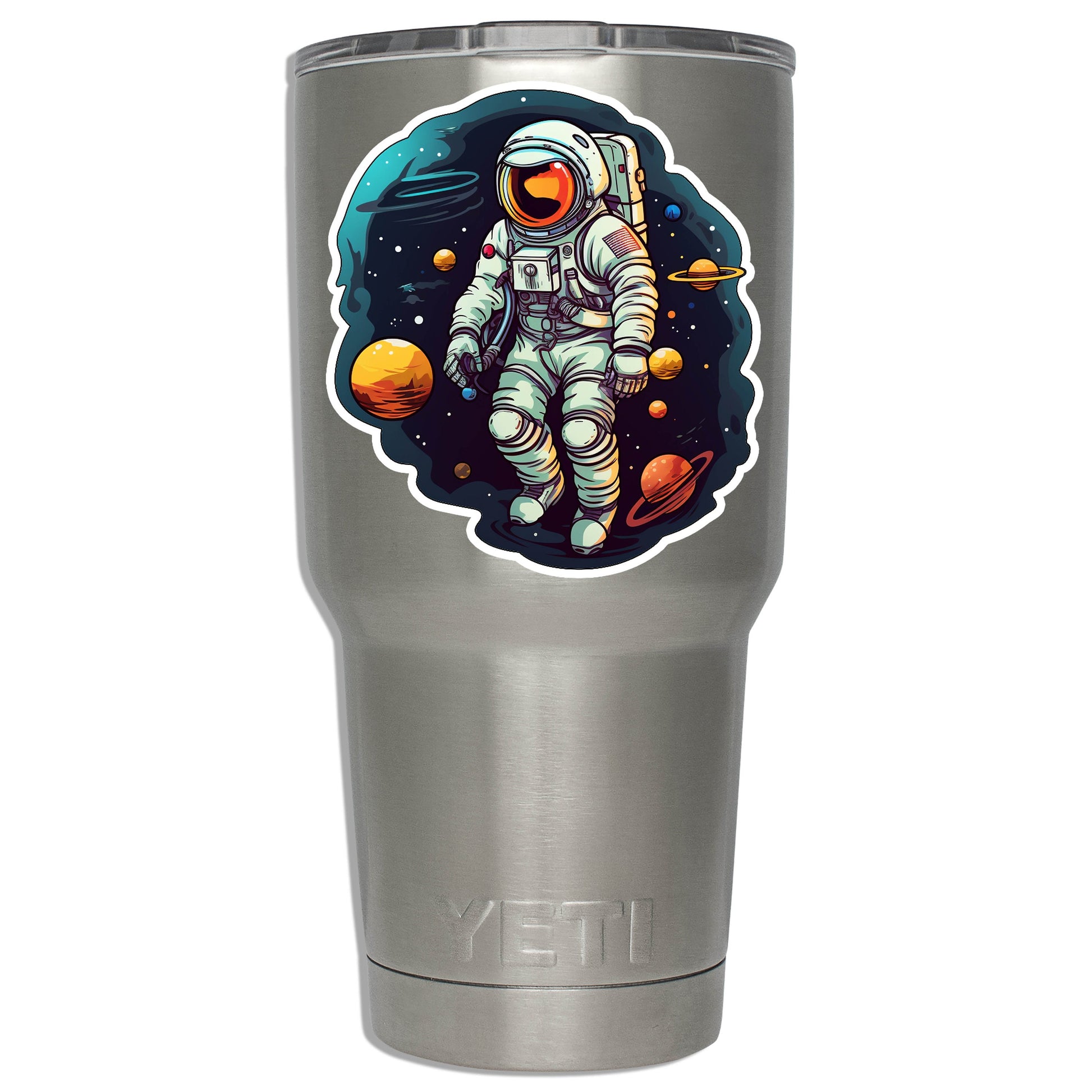 Sci-Fi Astronaut Floating In Space Vinyl Sticker