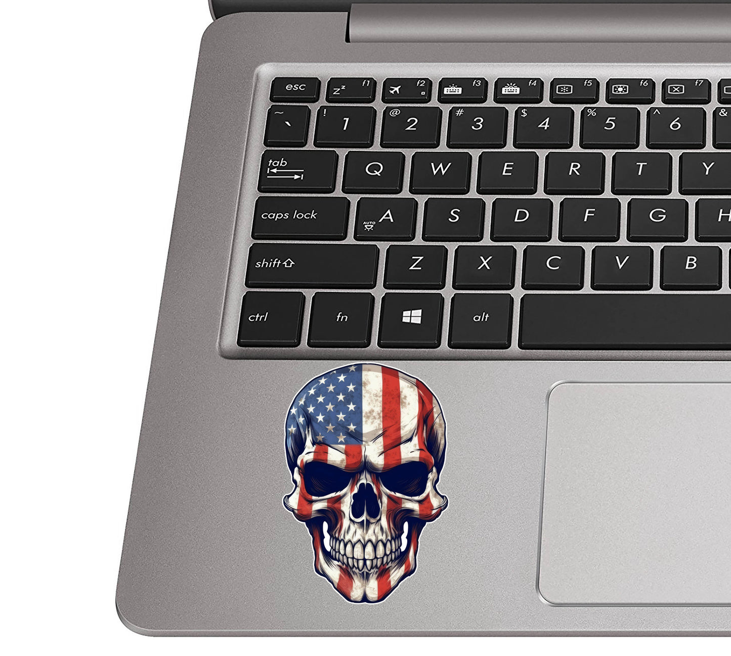 Skull with American Flag Vinyl Decal Sticker | Patriotic Skull Decal for Jeep, Truck, Laptop, Cooler, Tumbler | USA Freedom Graphic