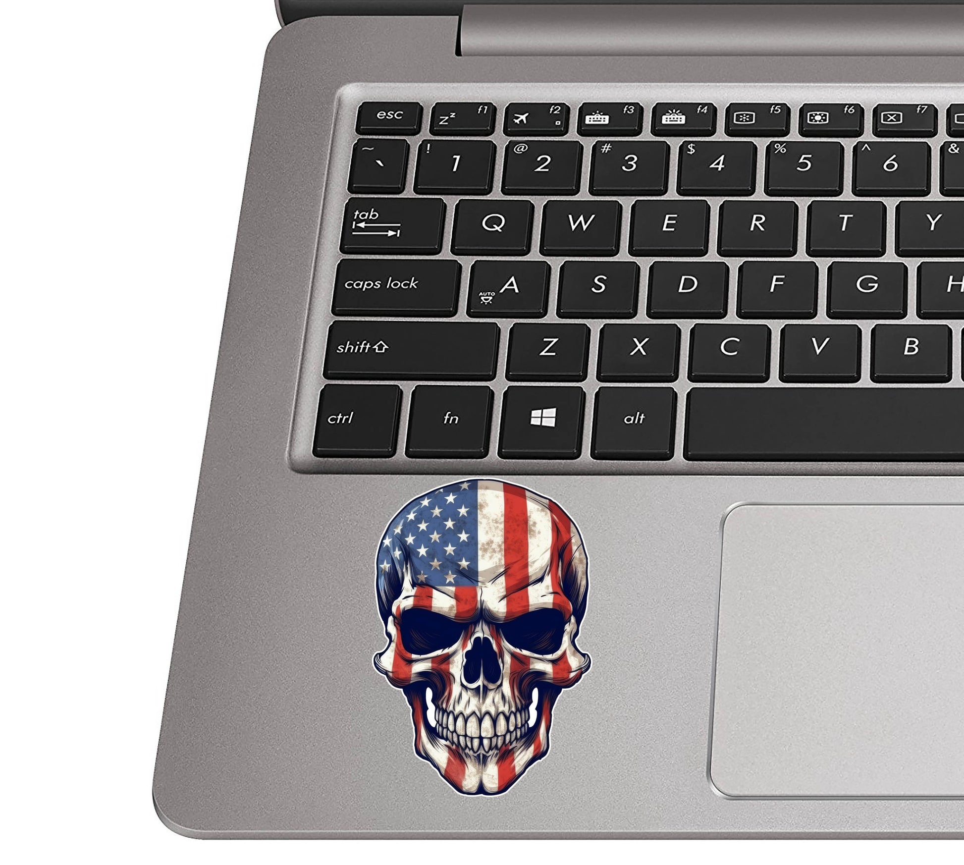 Skull with American Flag Vinyl Decal Sticker | Patriotic Skull Decal for Jeep, Truck, Laptop, Cooler, Tumbler | USA Freedom Graphic