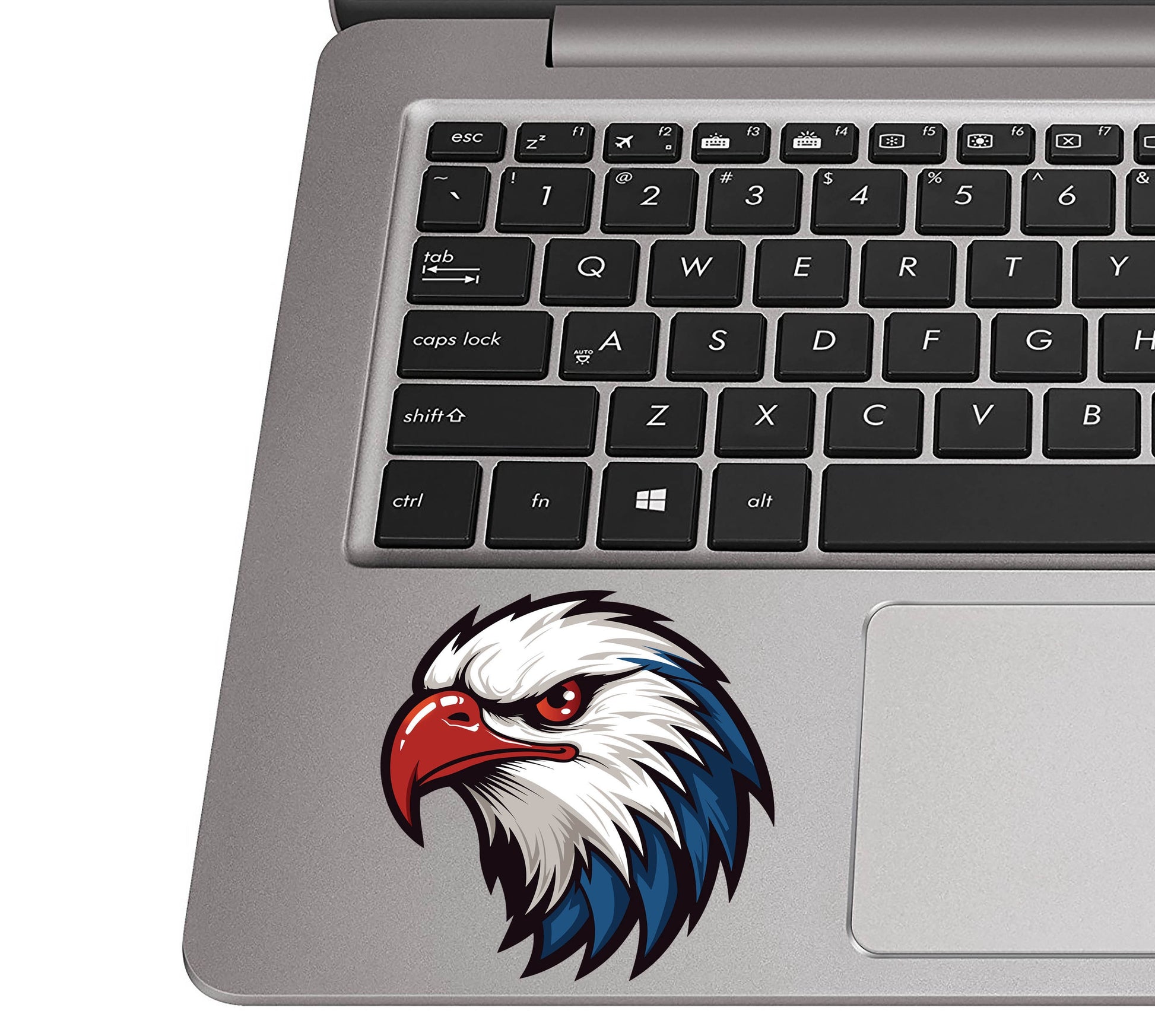 Red White & Blue Bald Eagle Head Waterproof Vinyl Sticker Patriotic Design for Cars Windows Laptops Durable Graphic