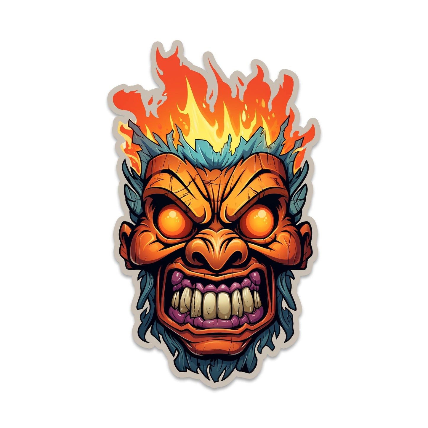 Kaka Tiki Fire Mask Cup Laptop Boat Cooler Car Vehicle Window Bumper Vinyl Decal Graphic Sticker