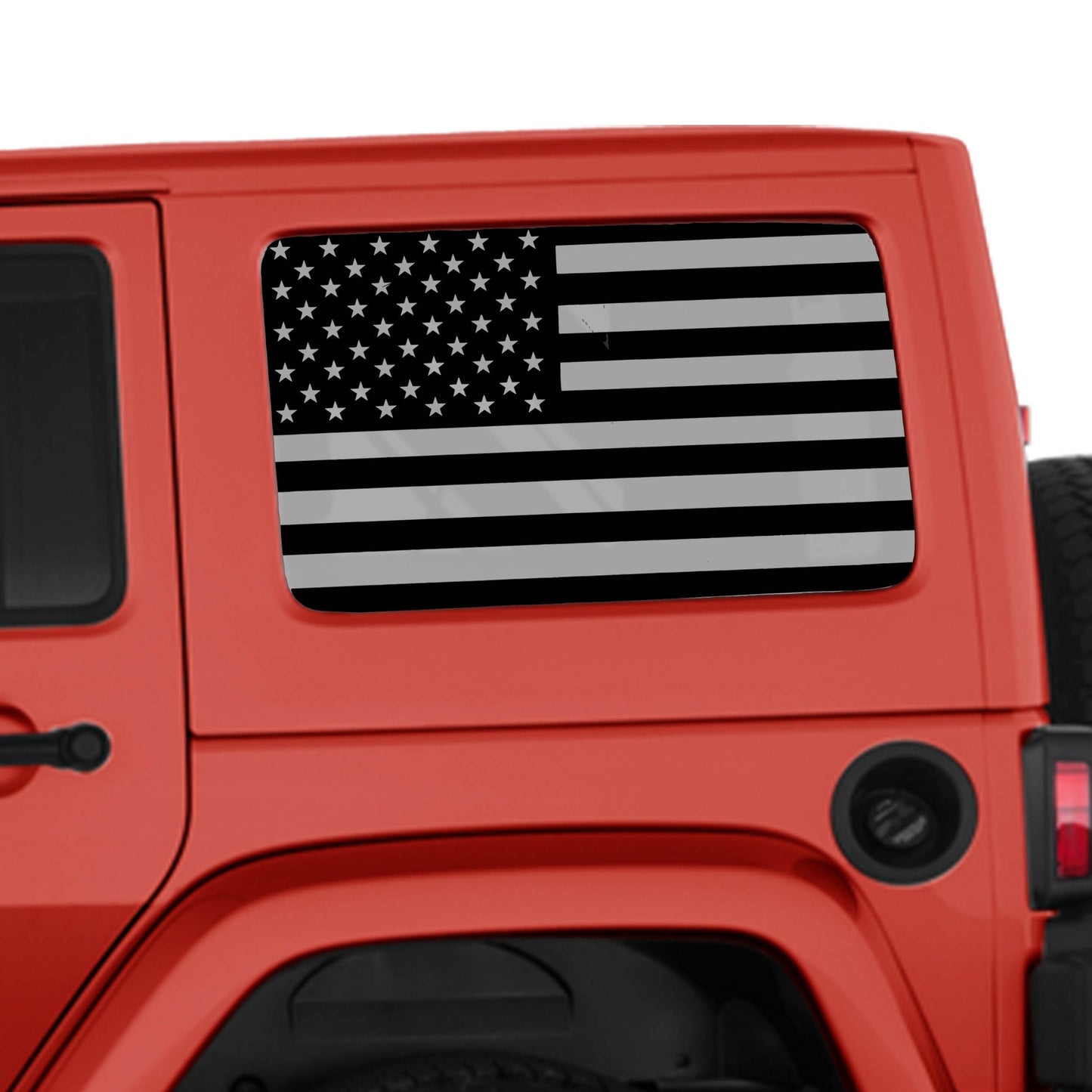 American Flag JKU Hardtop Window Decal Set - Fits Jeep Wrangler JKU 2007 - 2018