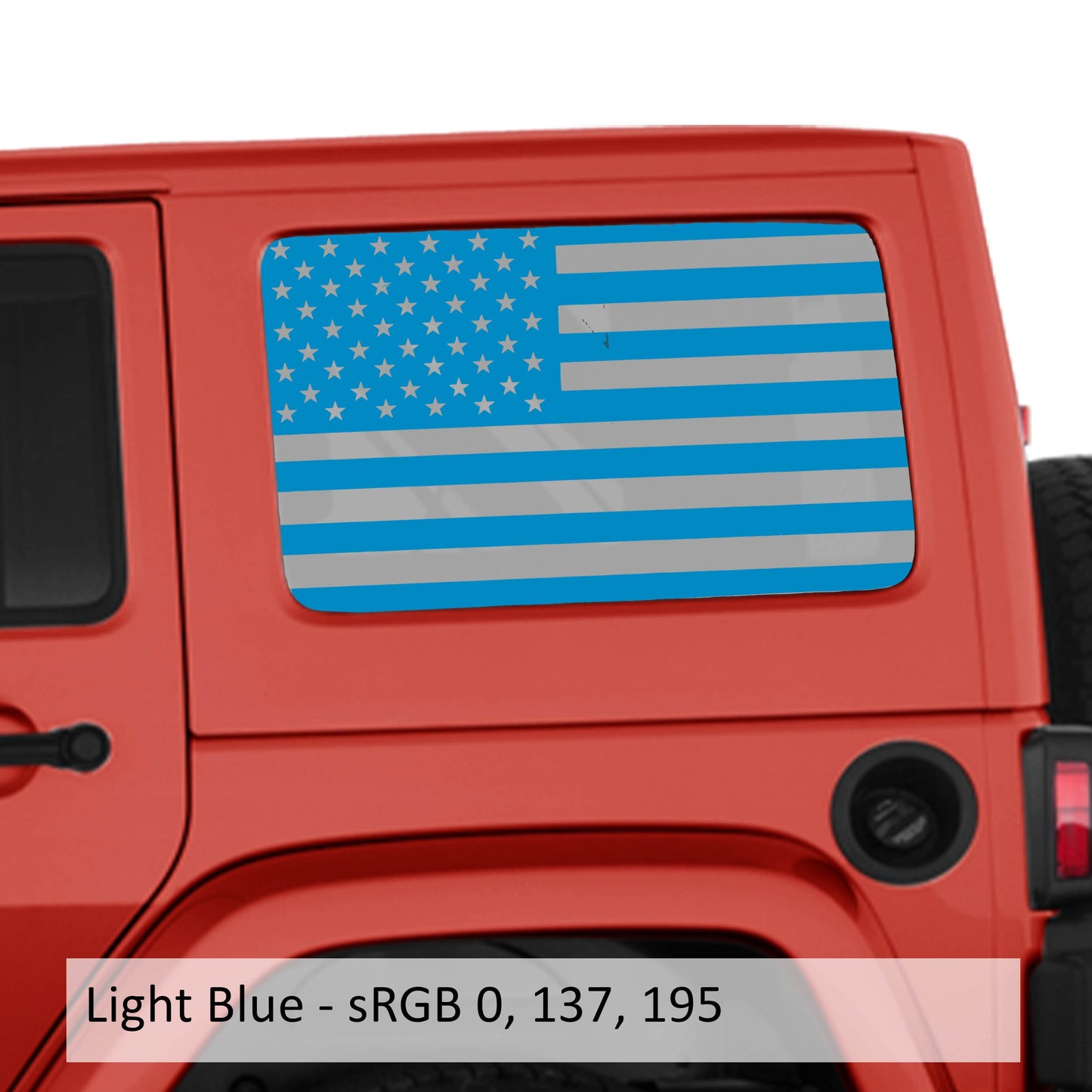 American Flag JKU Hardtop Window Decal Set - Fits Jeep Wrangler JKU 2007 - 2018