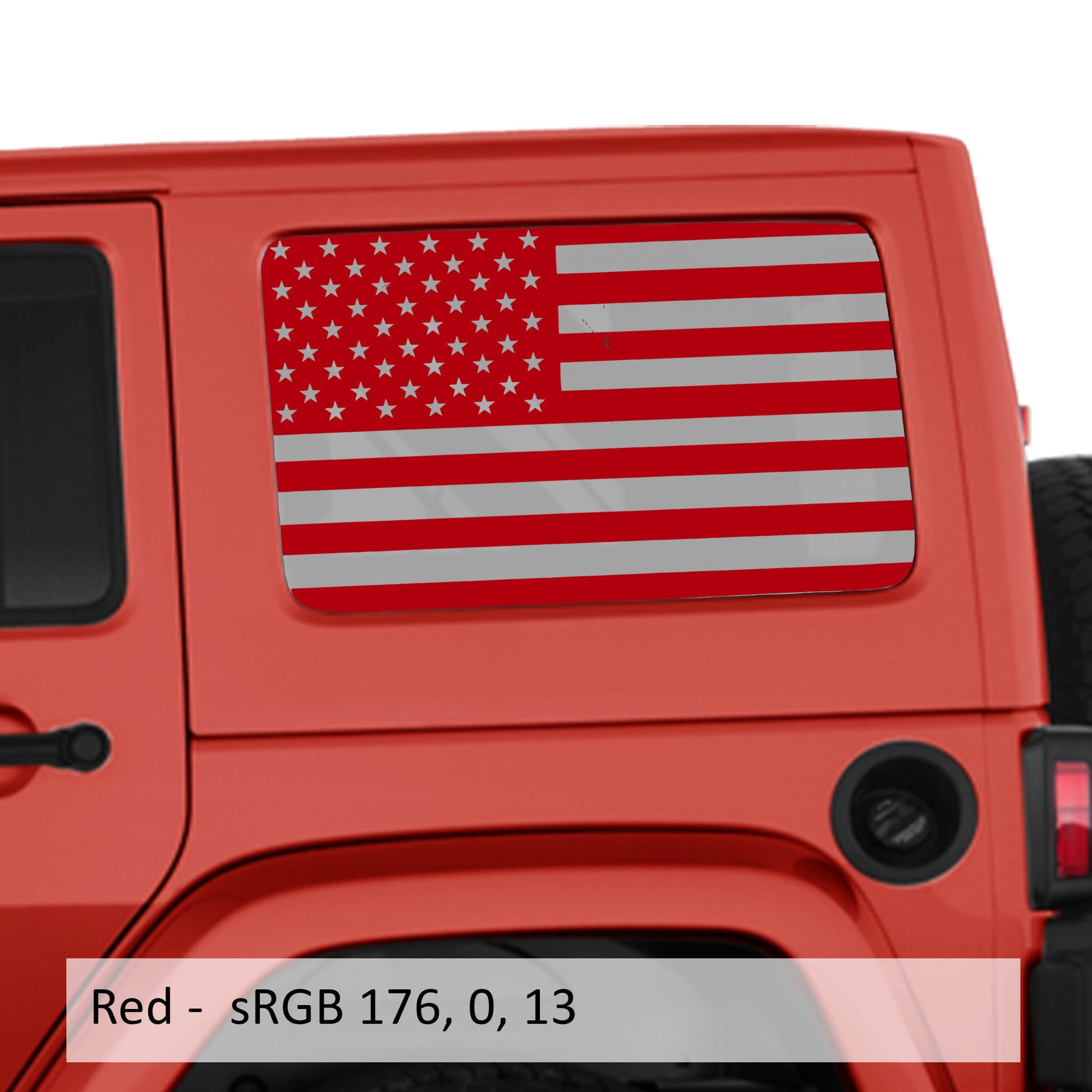 American Flag JKU Hardtop Window Decal Set - Fits Jeep Wrangler JKU 2007 - 2018