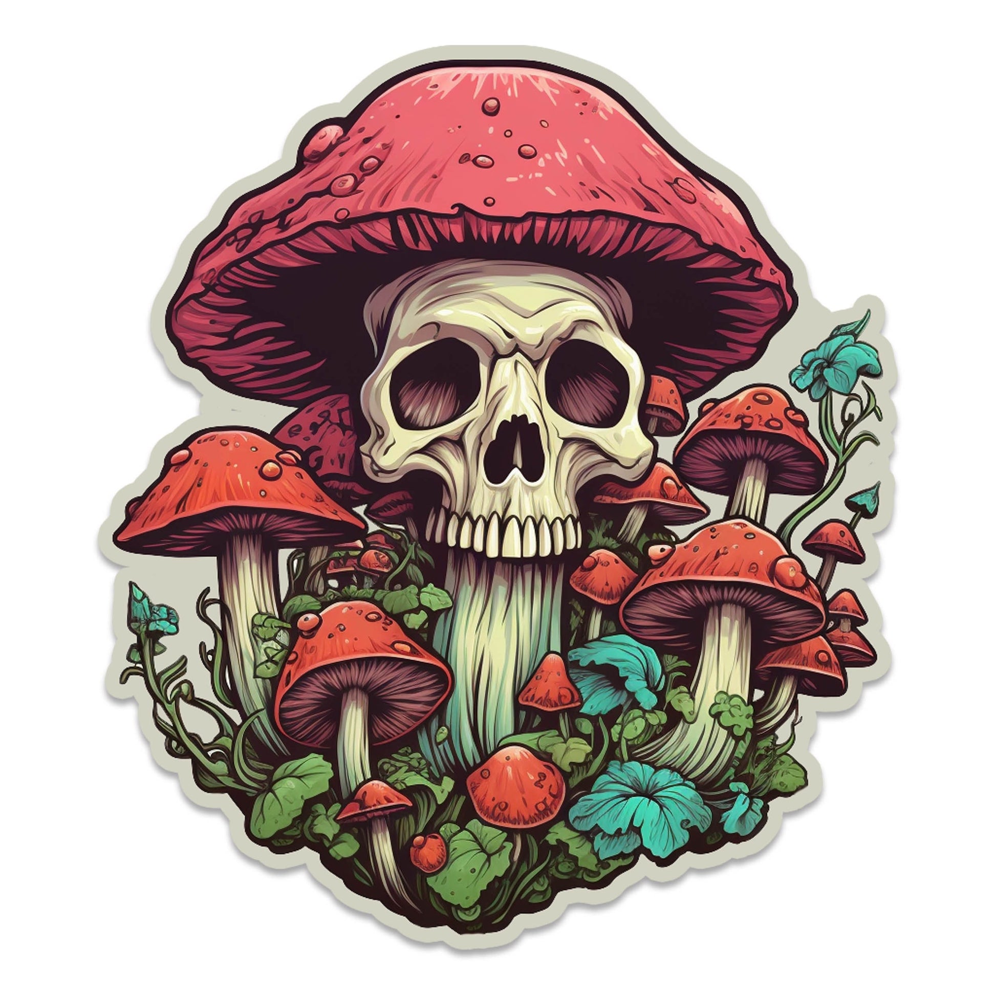 Skull Mushroom Grove Vinyl Sticker