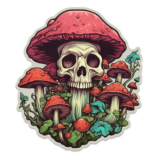 Skull Mushroom Grove Vinyl Sticker