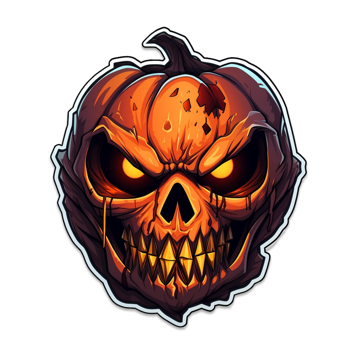 Halloween Evil Smiling Jack O Lantern Vinyl Sticker