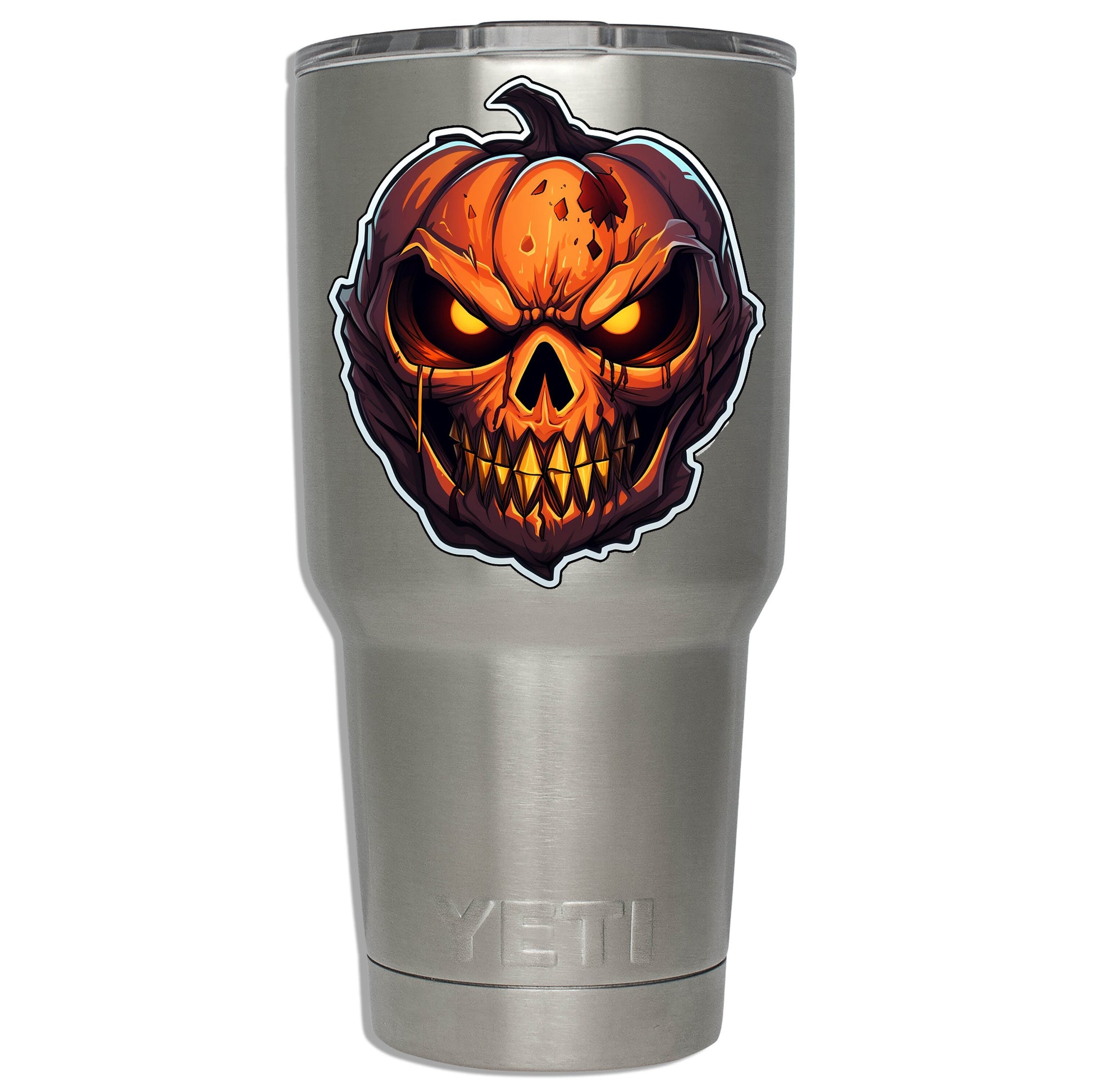 Halloween Evil Smiling Jack O Lantern Vinyl Sticker