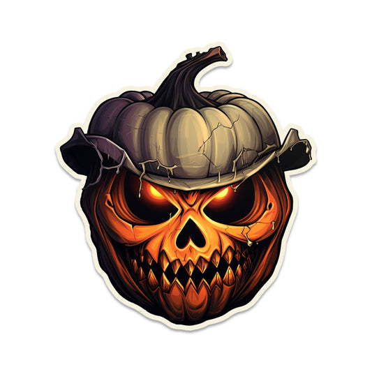 Halloween Smiling Jack O Lantern With Hat Vinyl Sticker