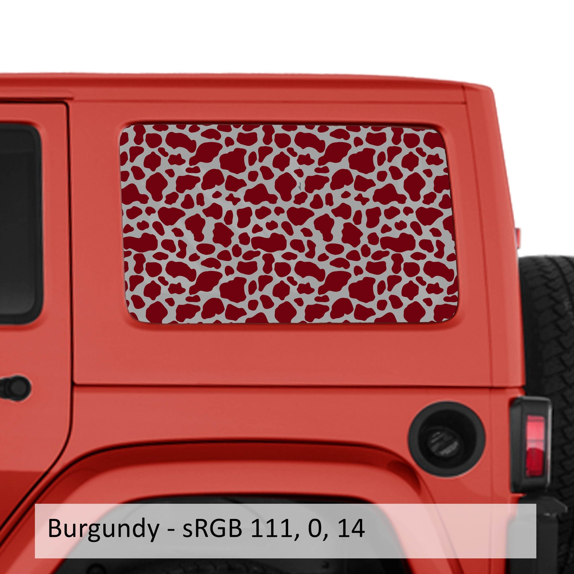 Cow Print Hardtop Window Decal Set - Fits Jeep Wrangler JKU 2007 - 2018