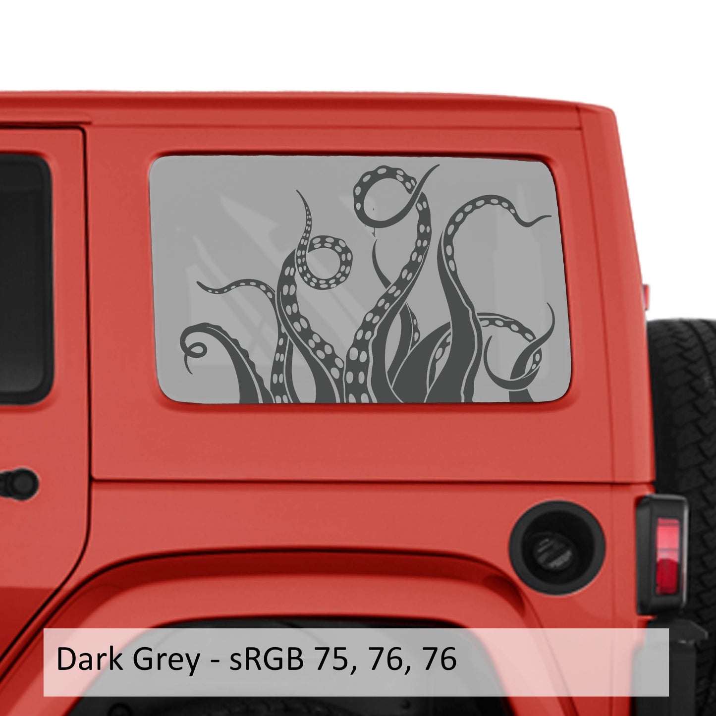 Kraken Octopus Tentacles Hardtop Window Decal Set for Jeep Wrangler JKU 2007 to 2018 Bold Custom Off-Road Design