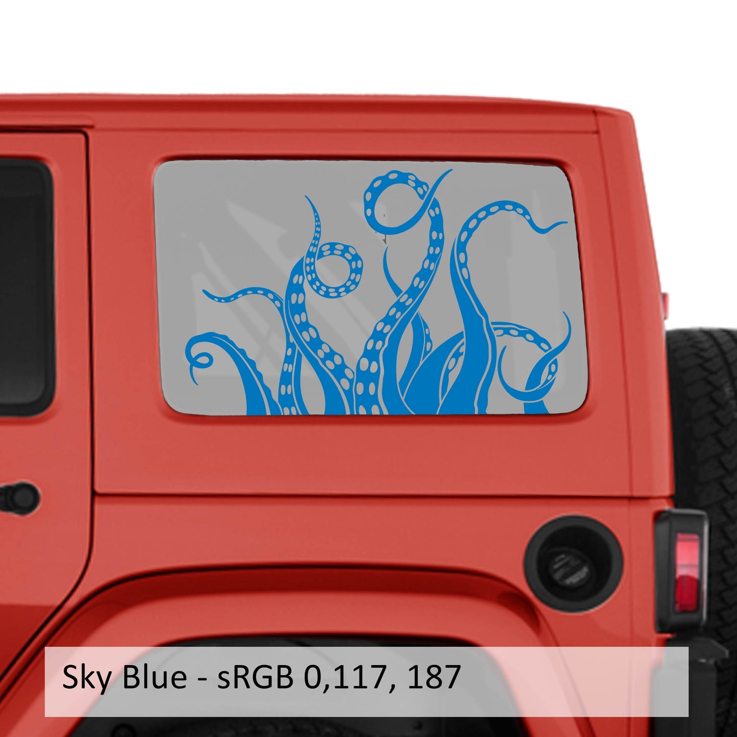Kraken Octopus Tentacles Hardtop Window Decal Set for Jeep Wrangler JKU 2007 to 2018 Bold Custom Off-Road Design