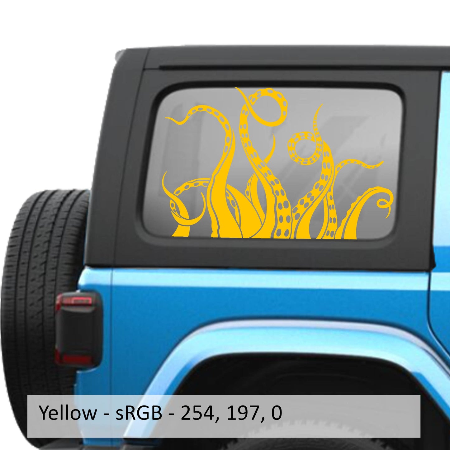 Kraken Octopus Tentacles Hardtop Window Decal Set - Fits Jeep Wrangler JLU 2018+