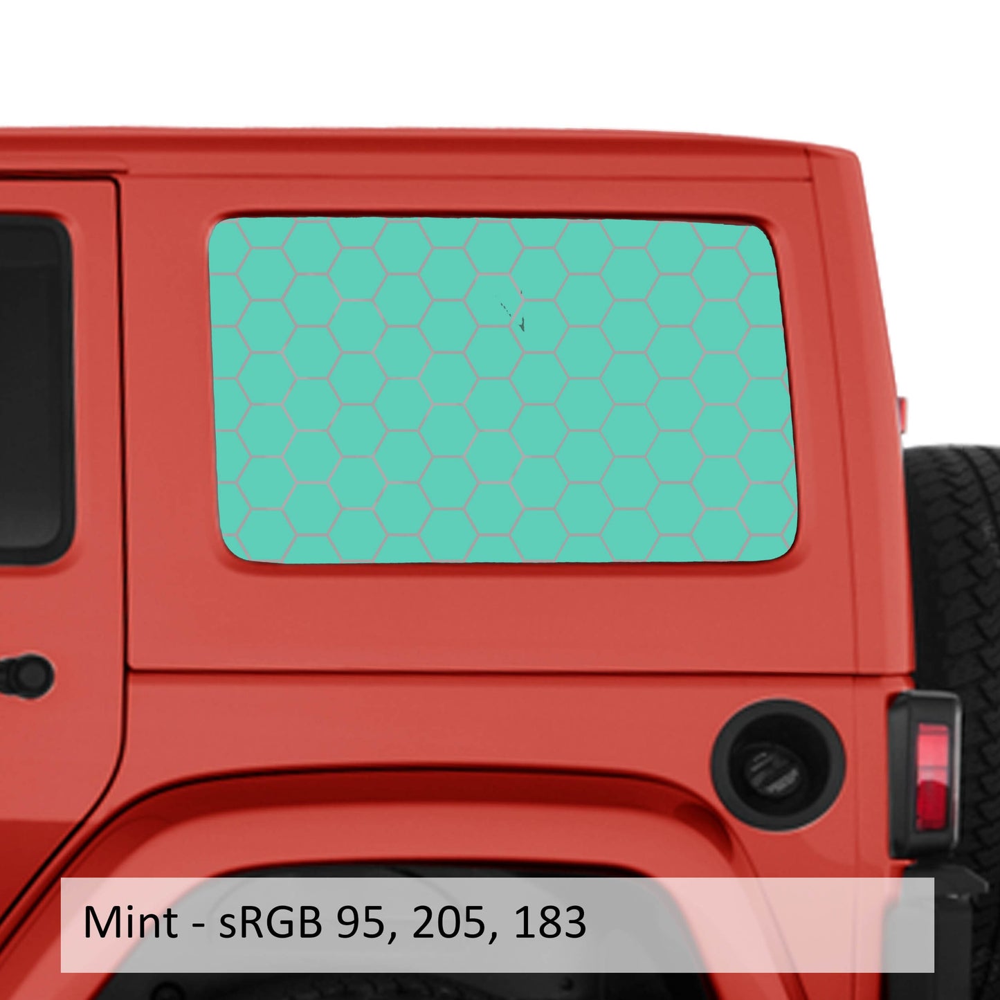 Honeycomb Hex Mesh Pattern Hardtop Window Decal Set - Fits Jeep Wrangler JKU 2007 - 2018