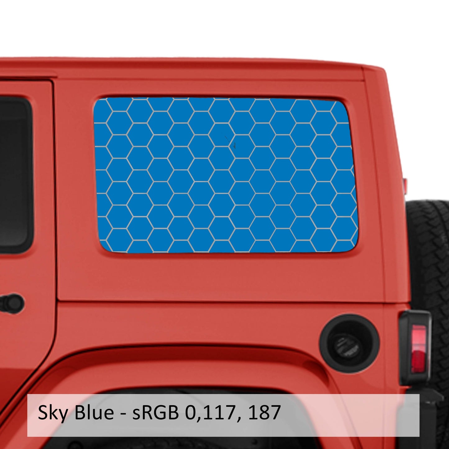 Honeycomb Hex Mesh Pattern Hardtop Window Decal Set - Fits Jeep Wrangler JKU 2007 - 2018