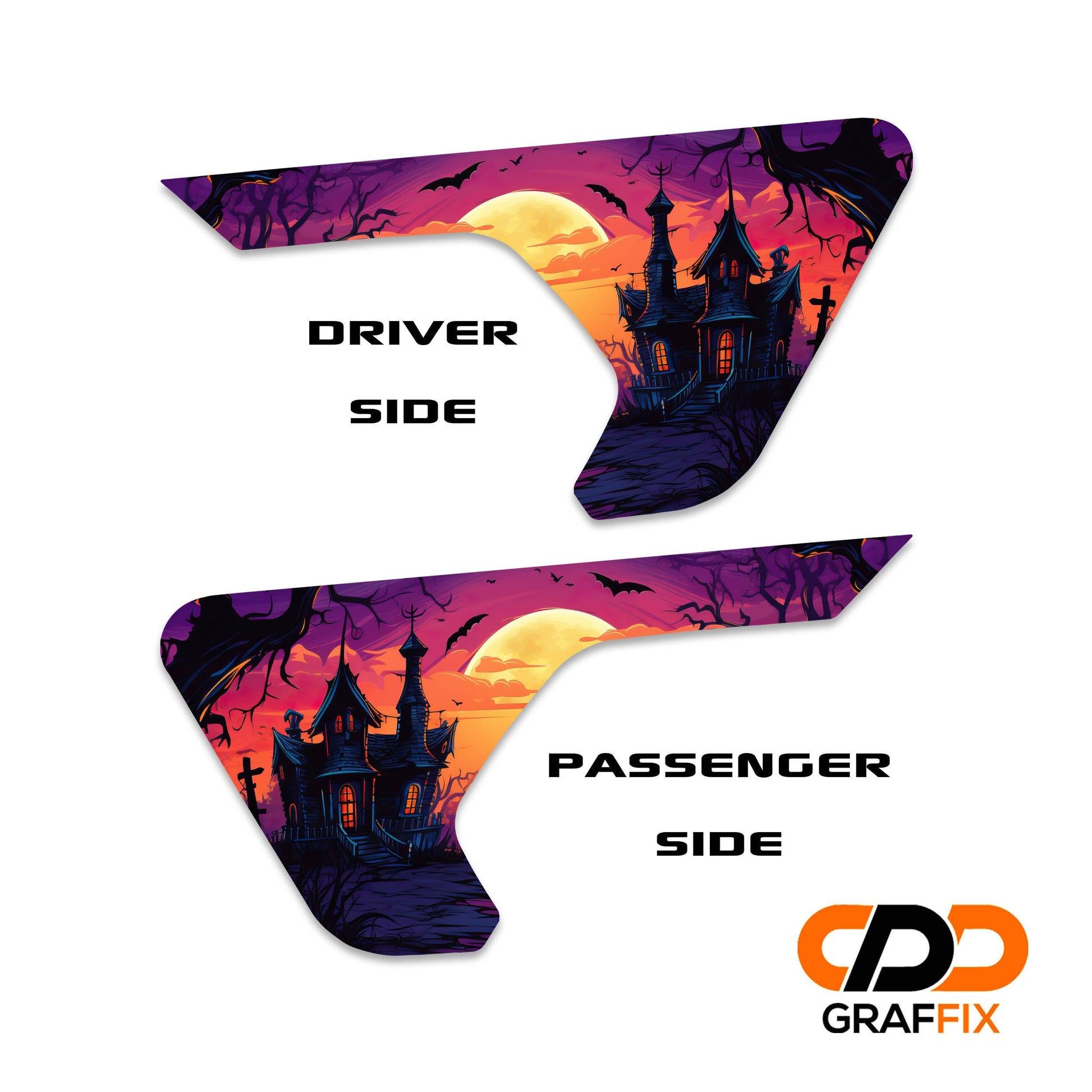 Haunted House 2pc Vinyl Fender Decal Set - Fits Jeep Wrangler JL/Jeep Gladiator JT 2018+