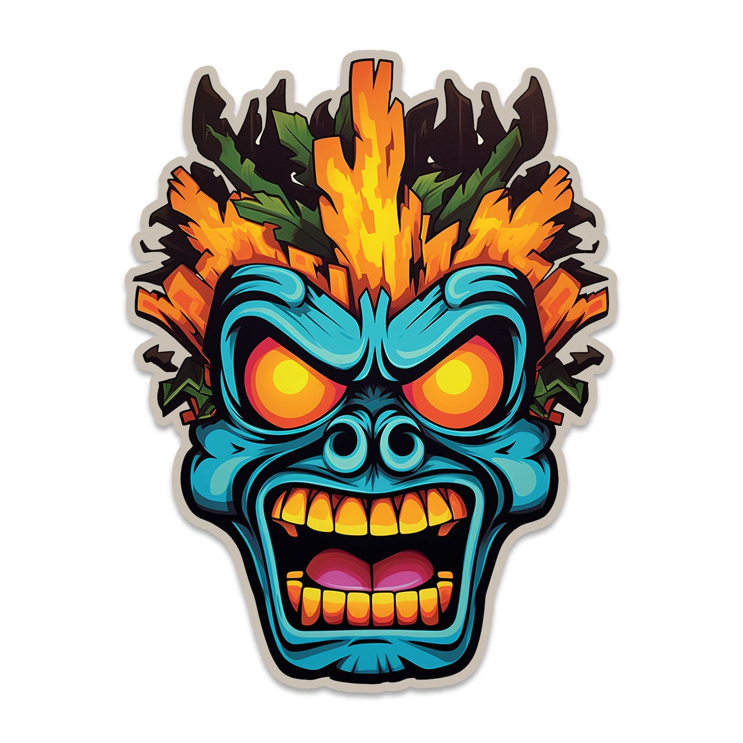 Kaka Tiki Mask Cup Laptop Boat Cooler Car Vehicle Window Bumper Vinyl Decal Graphic Sticker