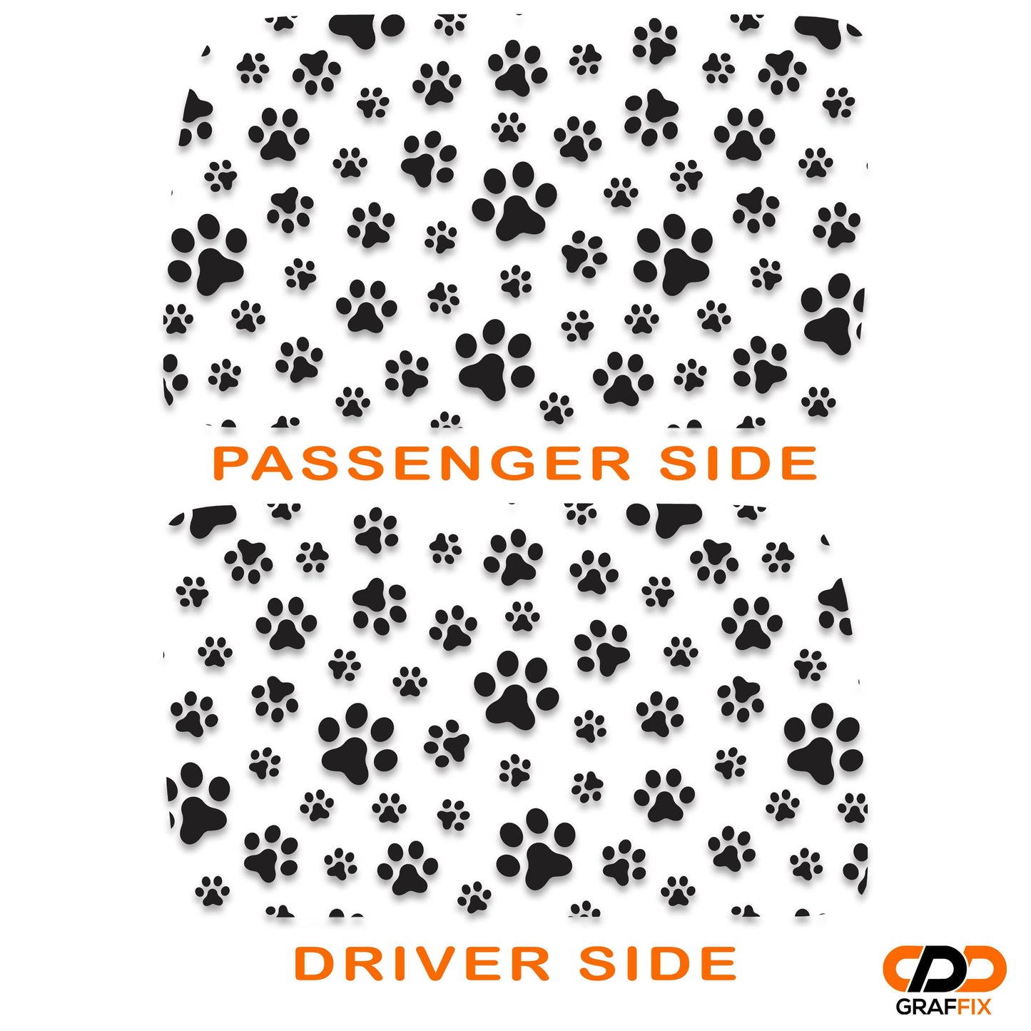 Puppy Dog Paw Print Hardtop Window Decal Set - Fits Jeep Wrangler JKU 2007 - 2018