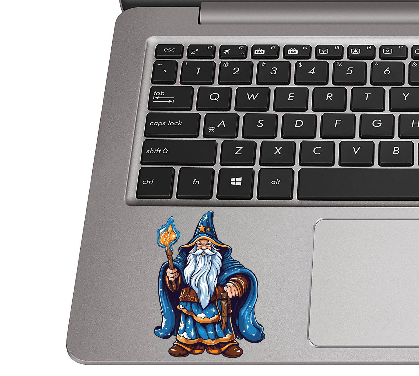 Cartoon Blue Robed Wizard Vinyl Sticker