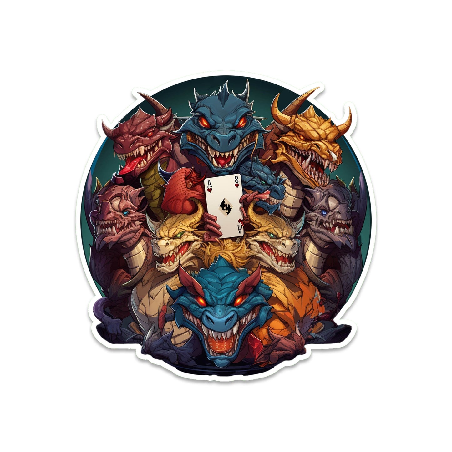 Dragons Holding Trump Card Vinyl Sticker