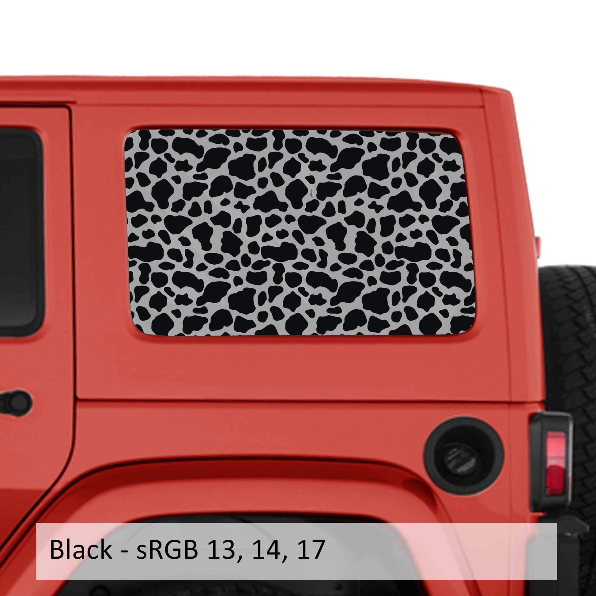 Cow Print Hardtop Window Decal Set - Fits Jeep Wrangler JKU 2007 - 2018