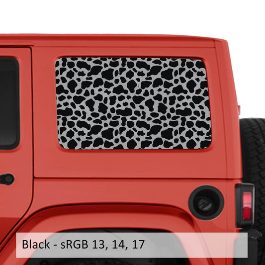 Cow Print Hardtop Window Decal Set - Fits Jeep Wrangler JKU 2007 - 2018