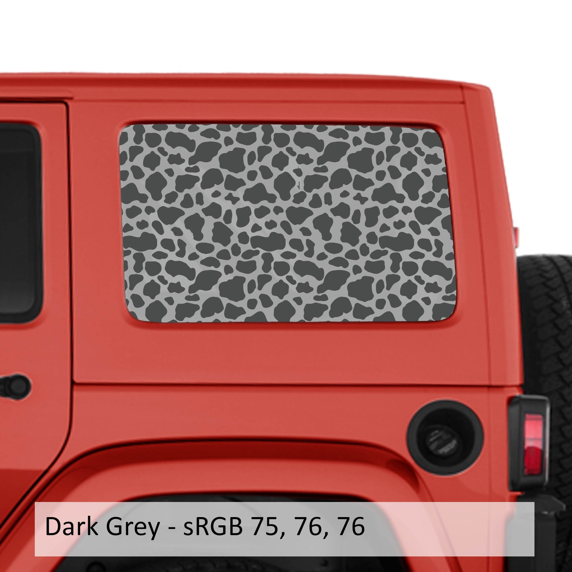 Cow Print Hardtop Window Decal Set - Fits Jeep Wrangler JKU 2007 - 2018