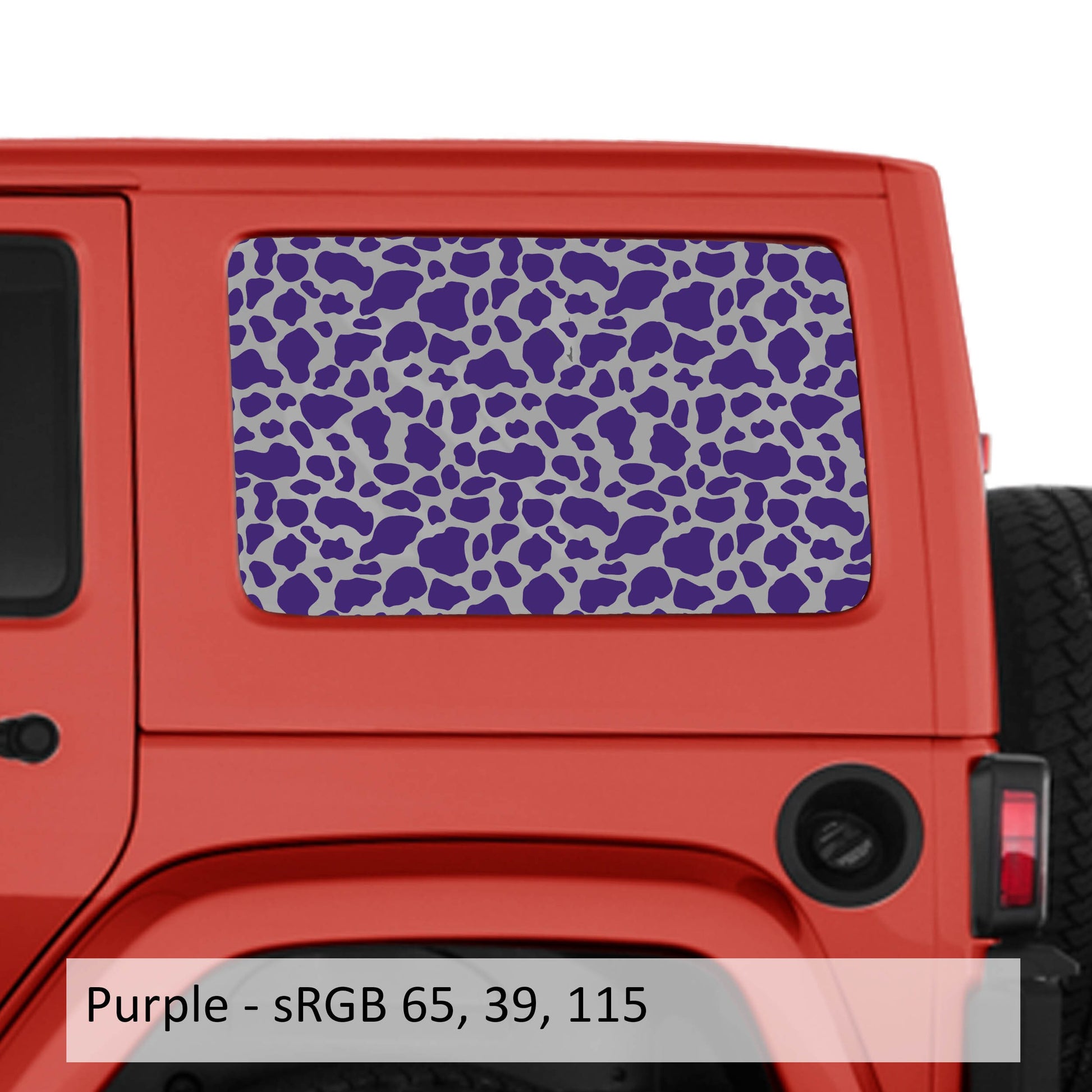 Cow Print Hardtop Window Decal Set - Fits Jeep Wrangler JKU 2007 - 2018