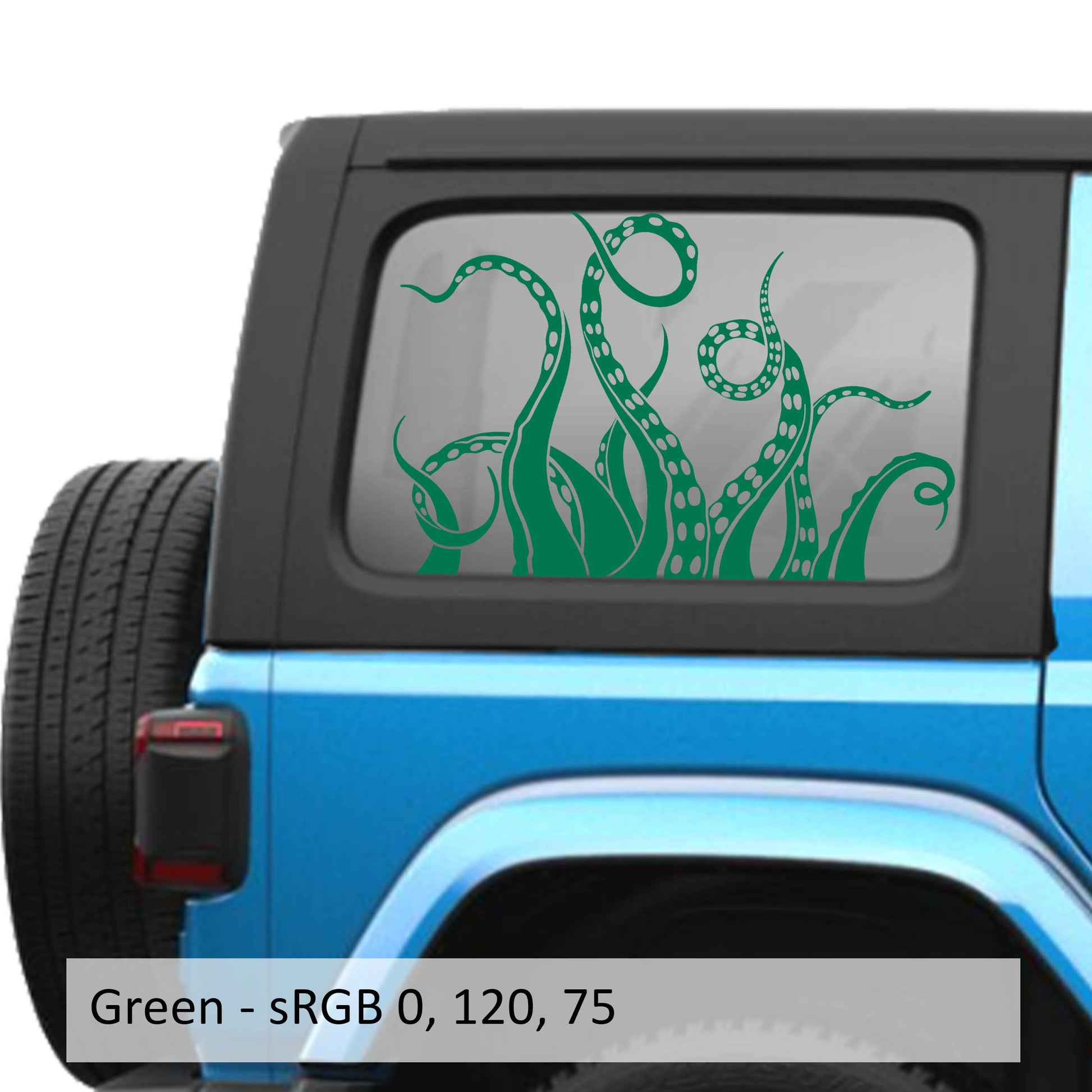 Kraken Octopus Tentacles Hardtop Window Decal Set - Fits Jeep Wrangler JLU 2018+