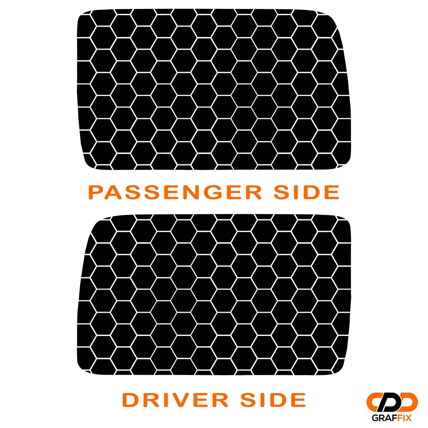 Honeycomb Hex Mesh Pattern Hardtop Window Decal Set - Fits Jeep Wrangler JKU 2007 - 2018
